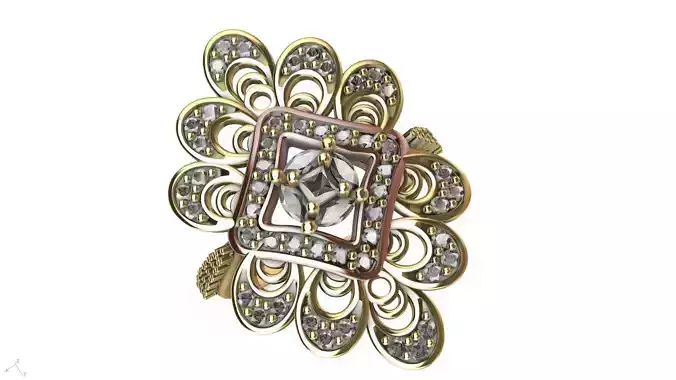 RHOHMBUS FLOWER COCKTAIL RING STL VERIFIED