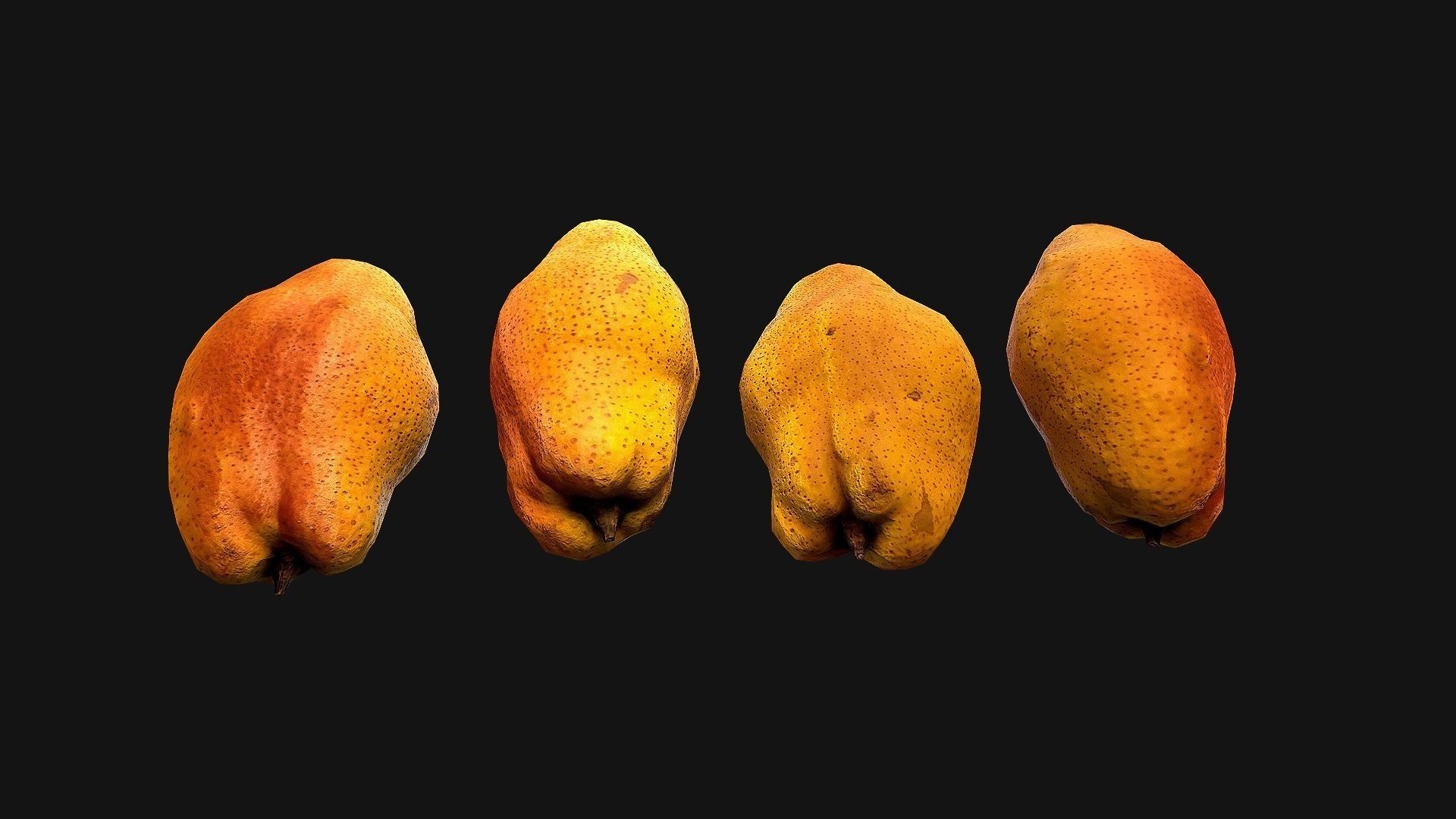 Crate Pears Box Stand Low-poly 3D model_23