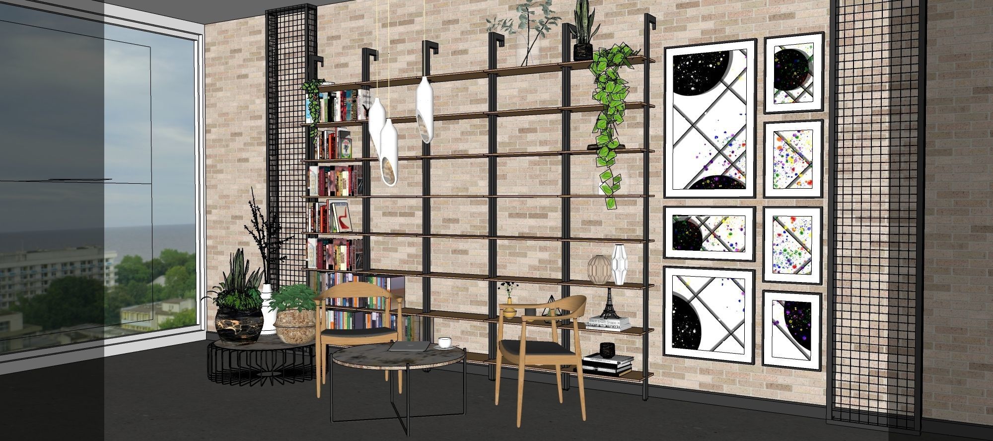 Coffee Corner - cafe and restaurant interior design 3 3D model_8