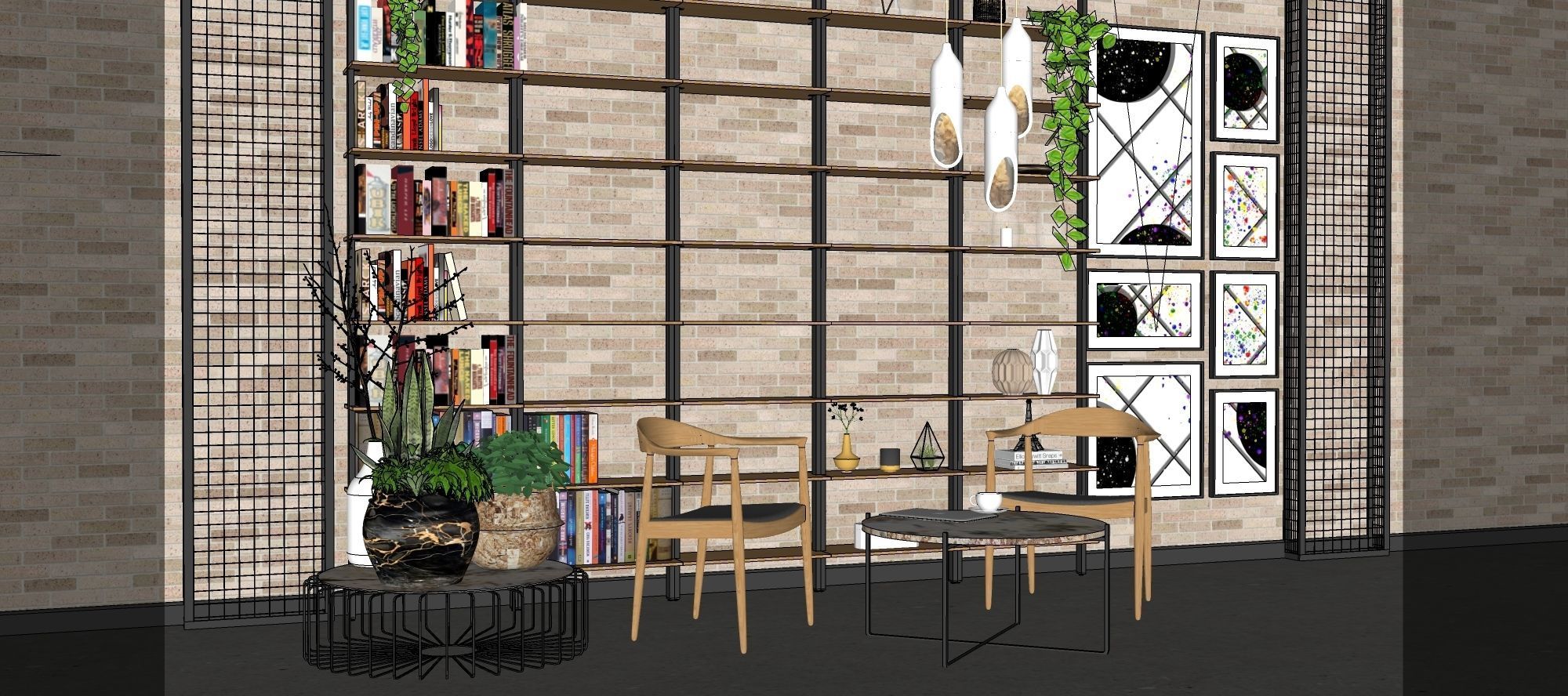 Coffee Corner - cafe and restaurant interior design 3 3D model_12