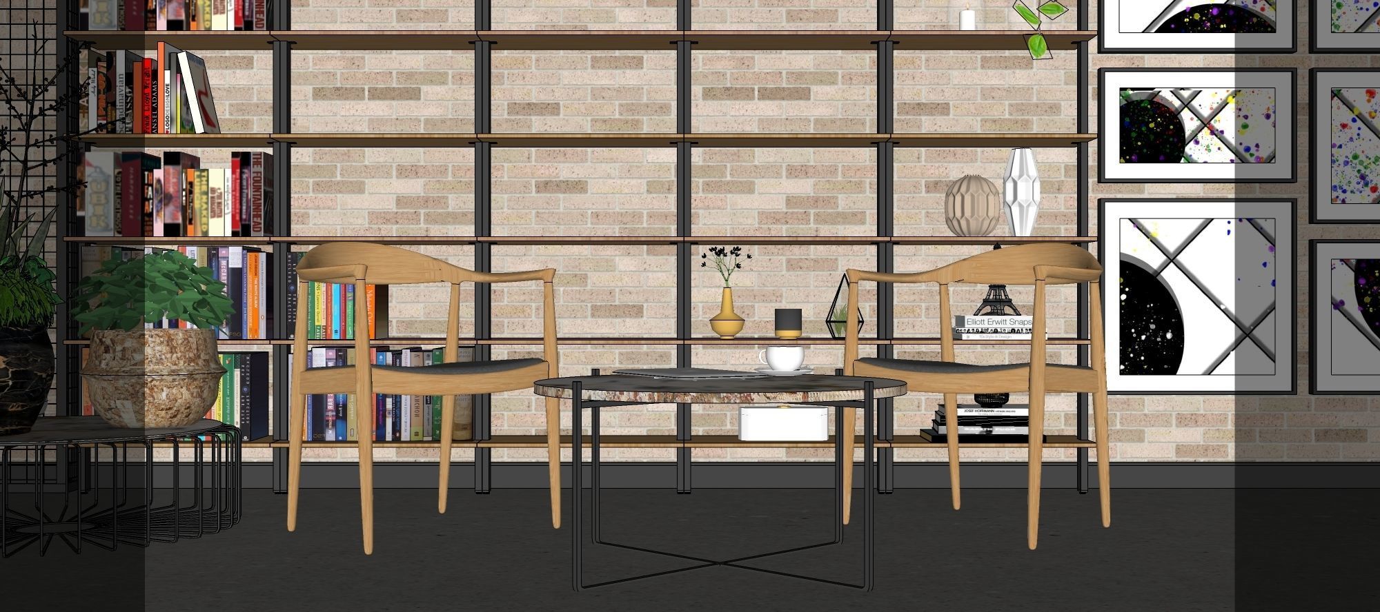 Coffee Corner - cafe and restaurant interior design 3 3D model_16