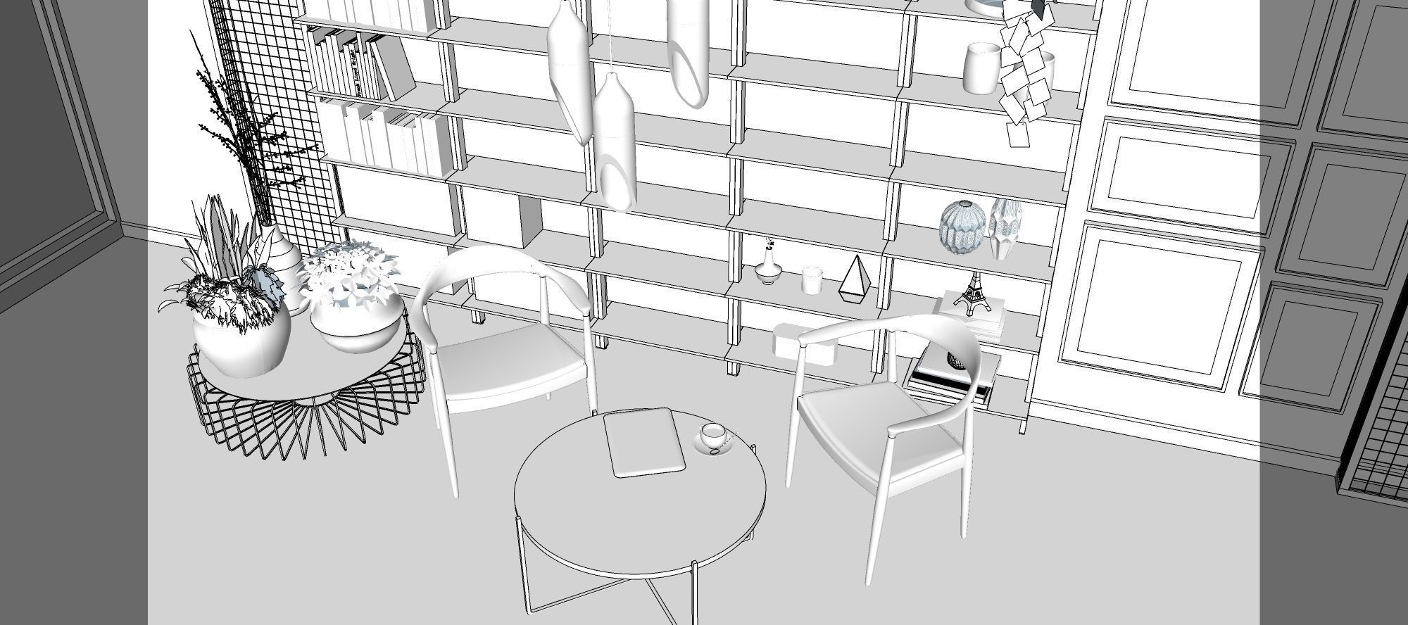 Coffee Corner - cafe and restaurant interior design 3 3D model_7
