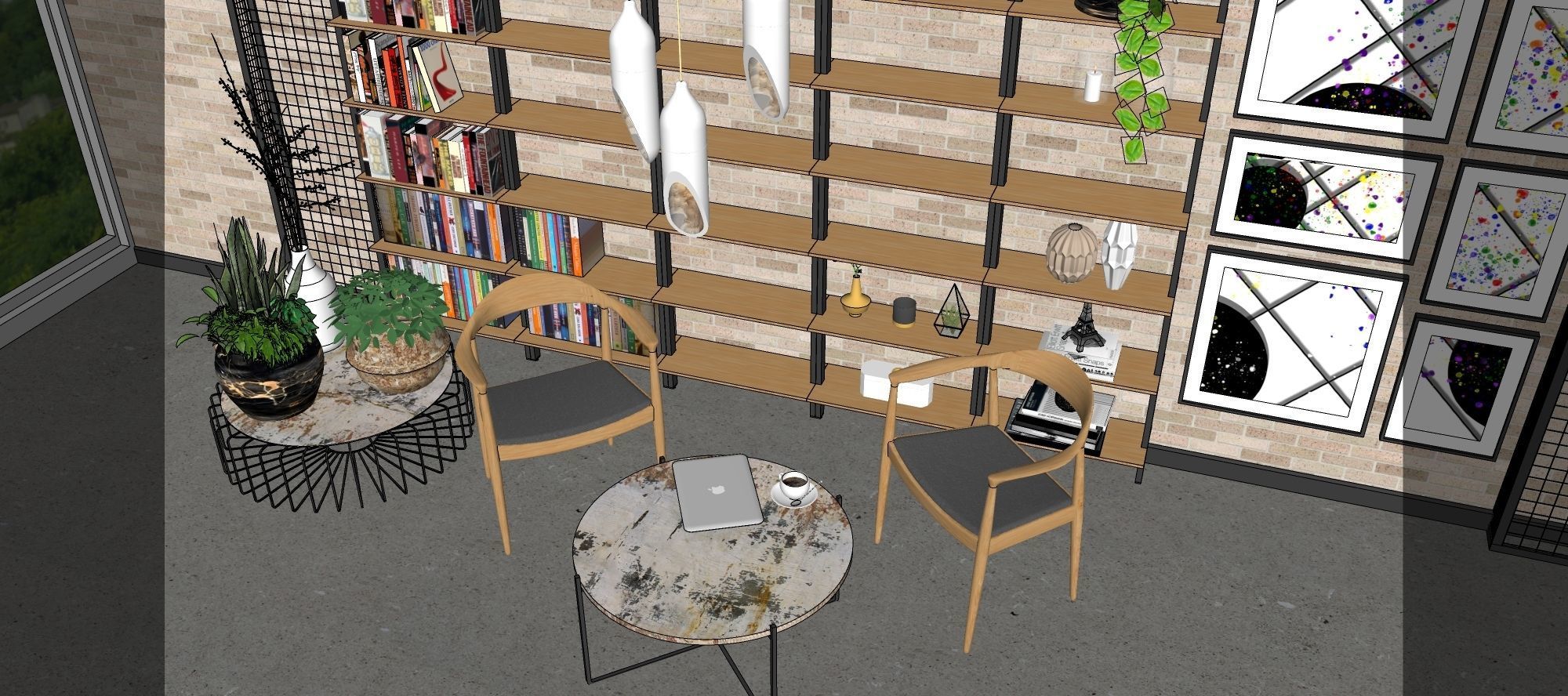 Coffee Corner - cafe and restaurant interior design 3 3D model_6