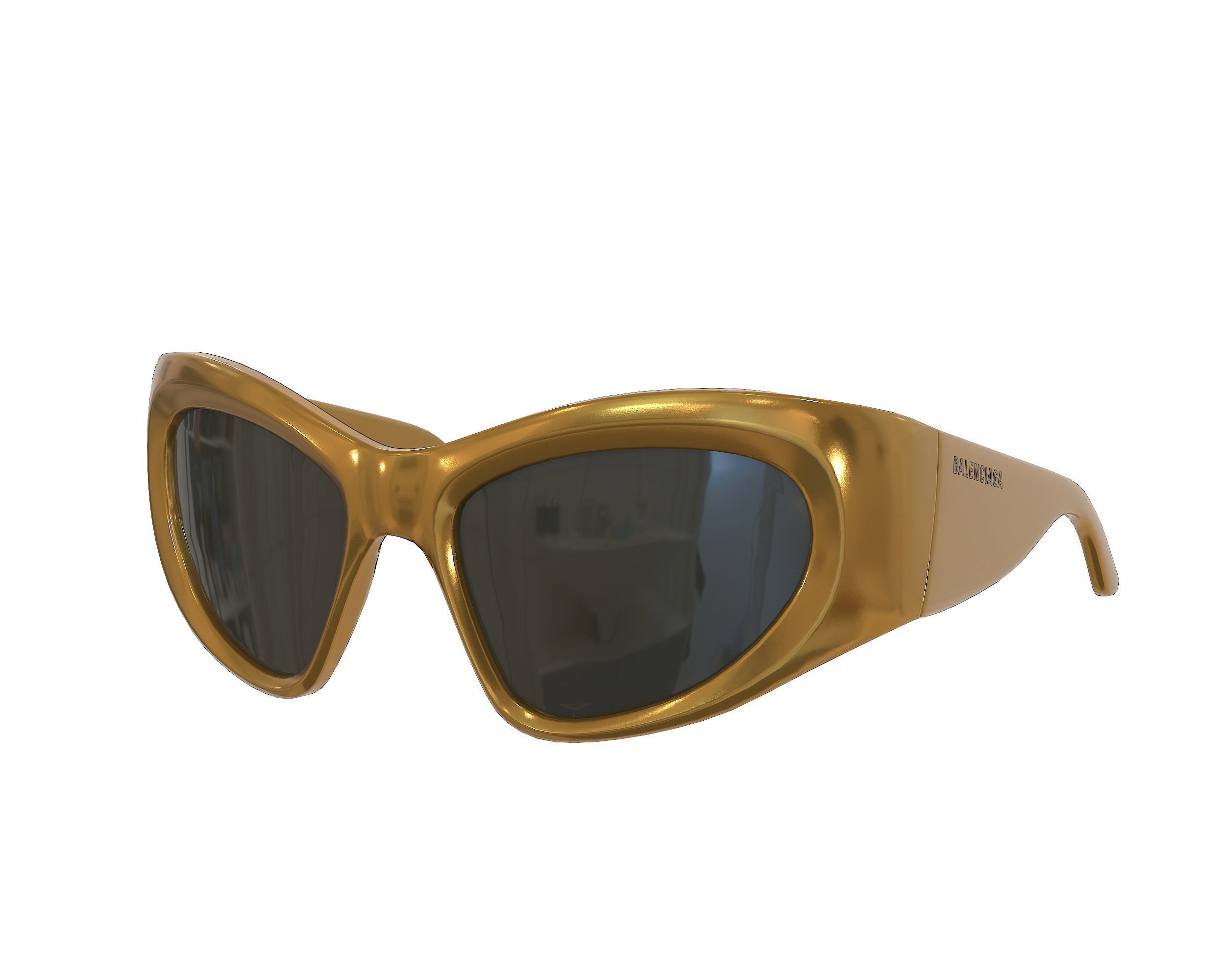 Balenciaga Wrap D-frame Sunglasses Low-poly 3D model_3