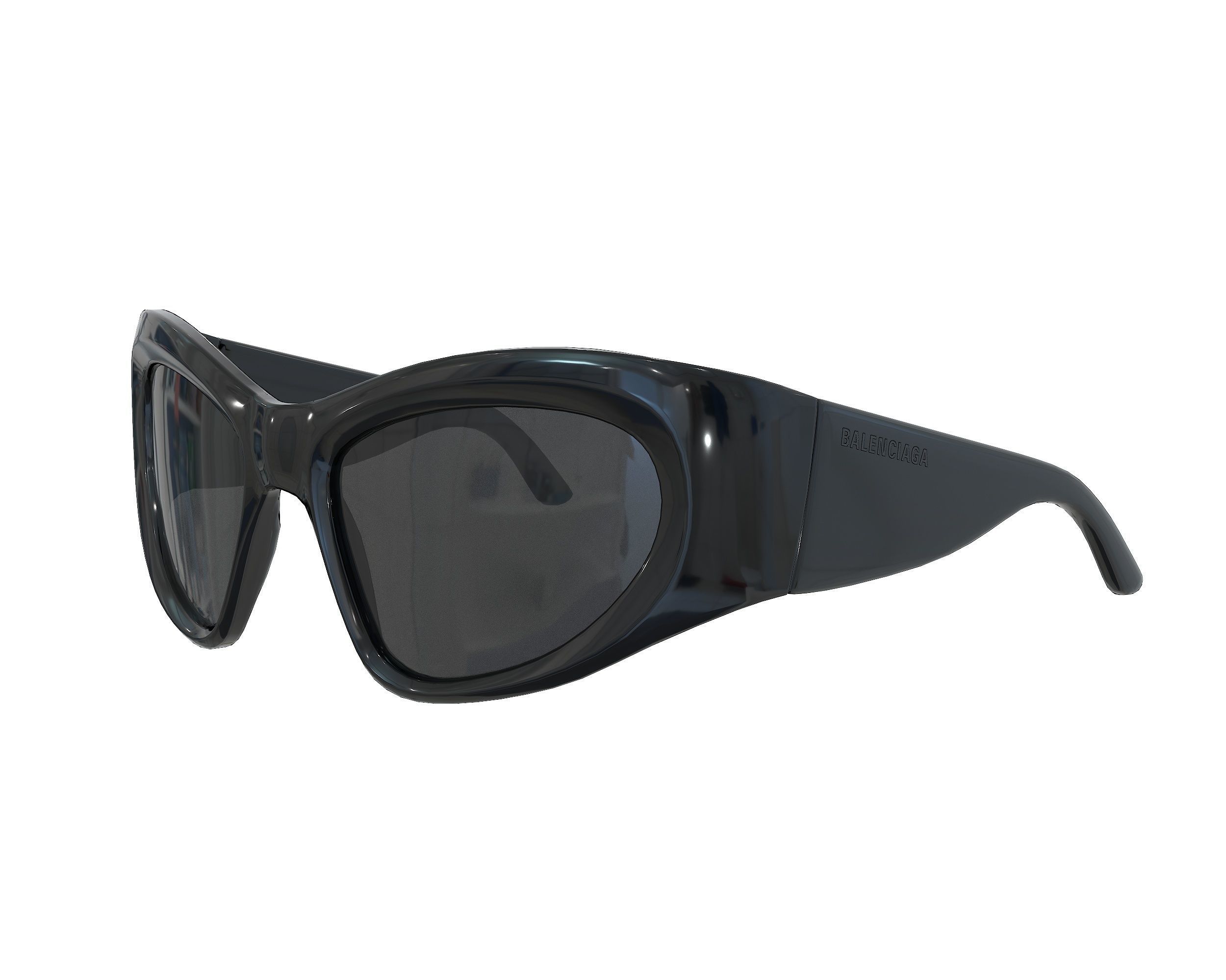 Balenciaga Wrap D-frame Sunglasses Low-poly 3D model_11