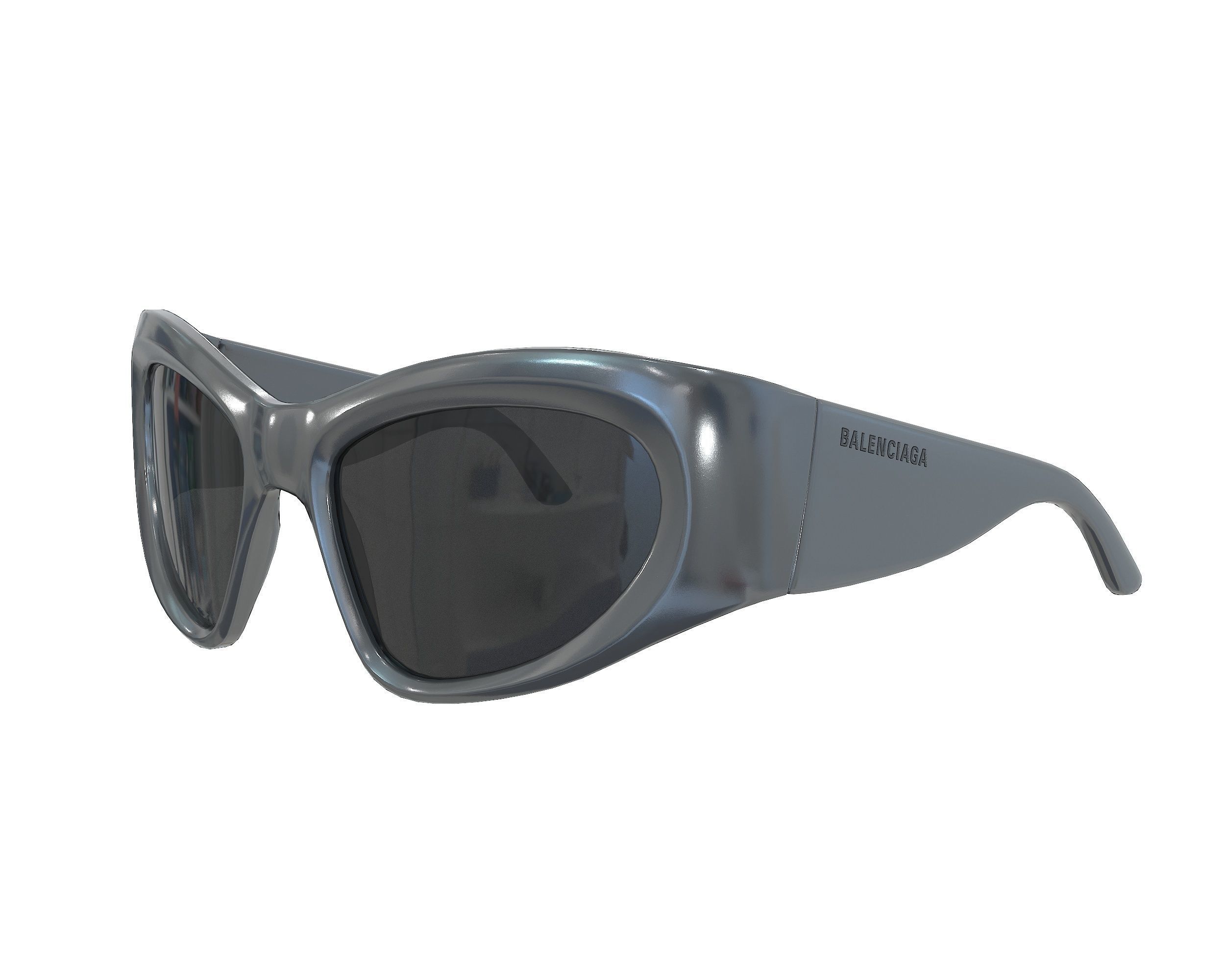 Balenciaga Wrap D-frame Sunglasses Low-poly 3D model_10