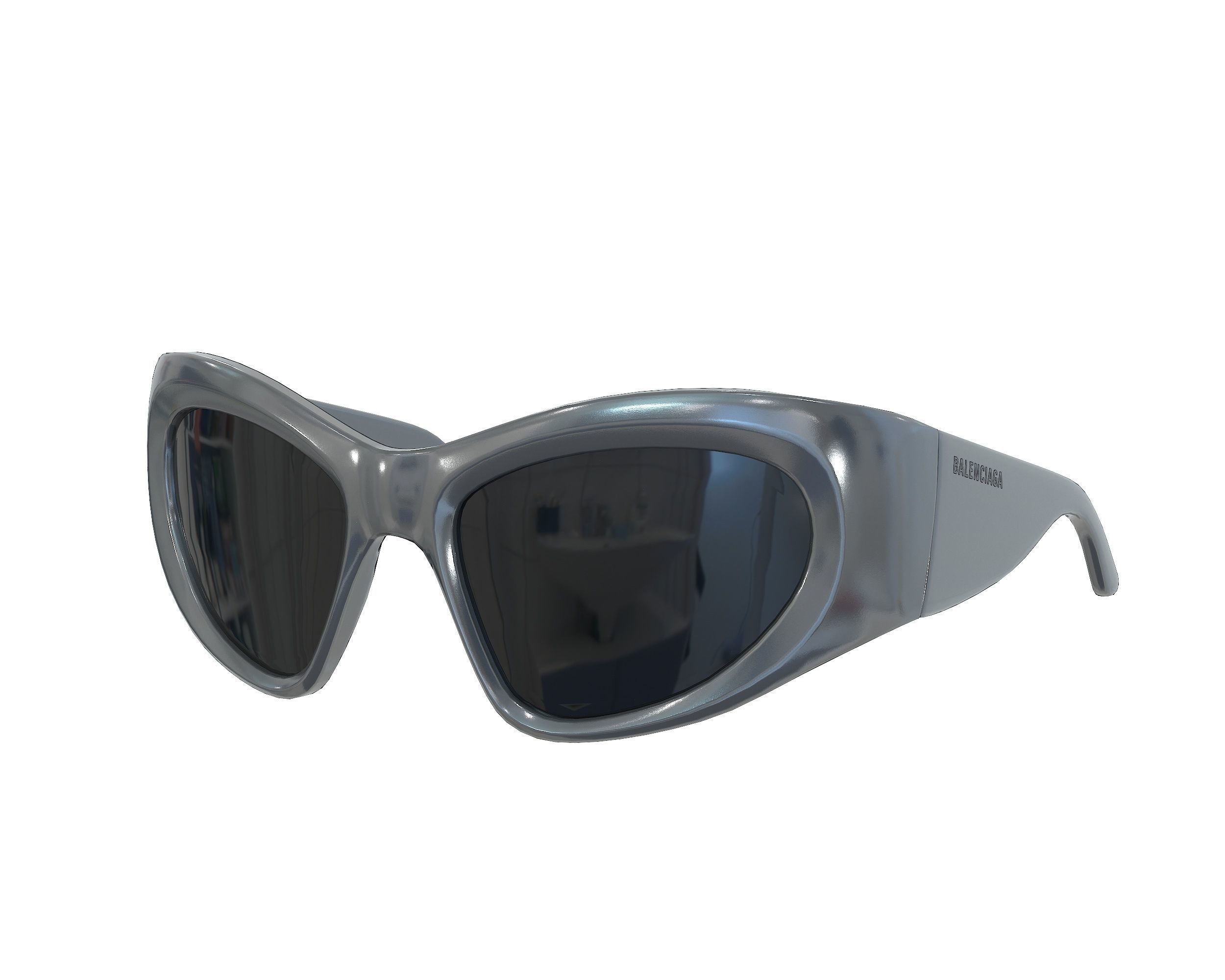 Balenciaga Wrap D-frame Sunglasses Low-poly 3D model_6