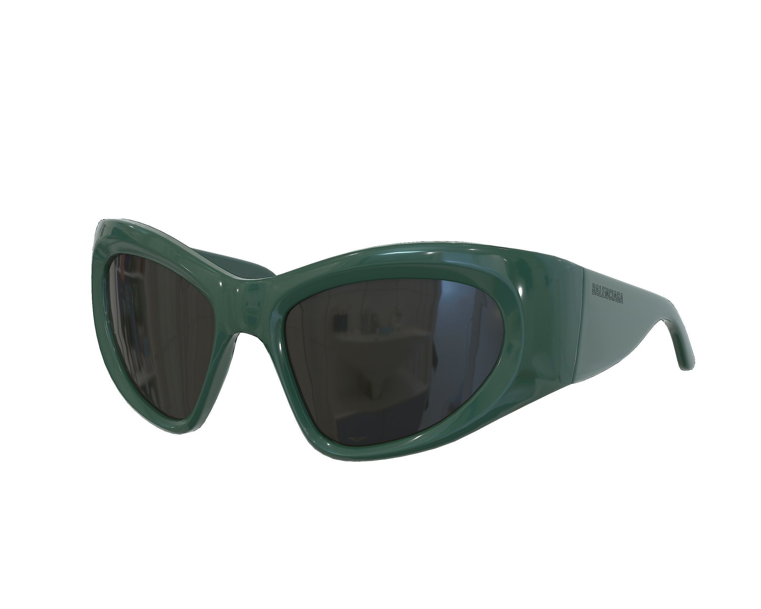 Balenciaga Wrap D-frame Sunglasses Low-poly 3D model_4