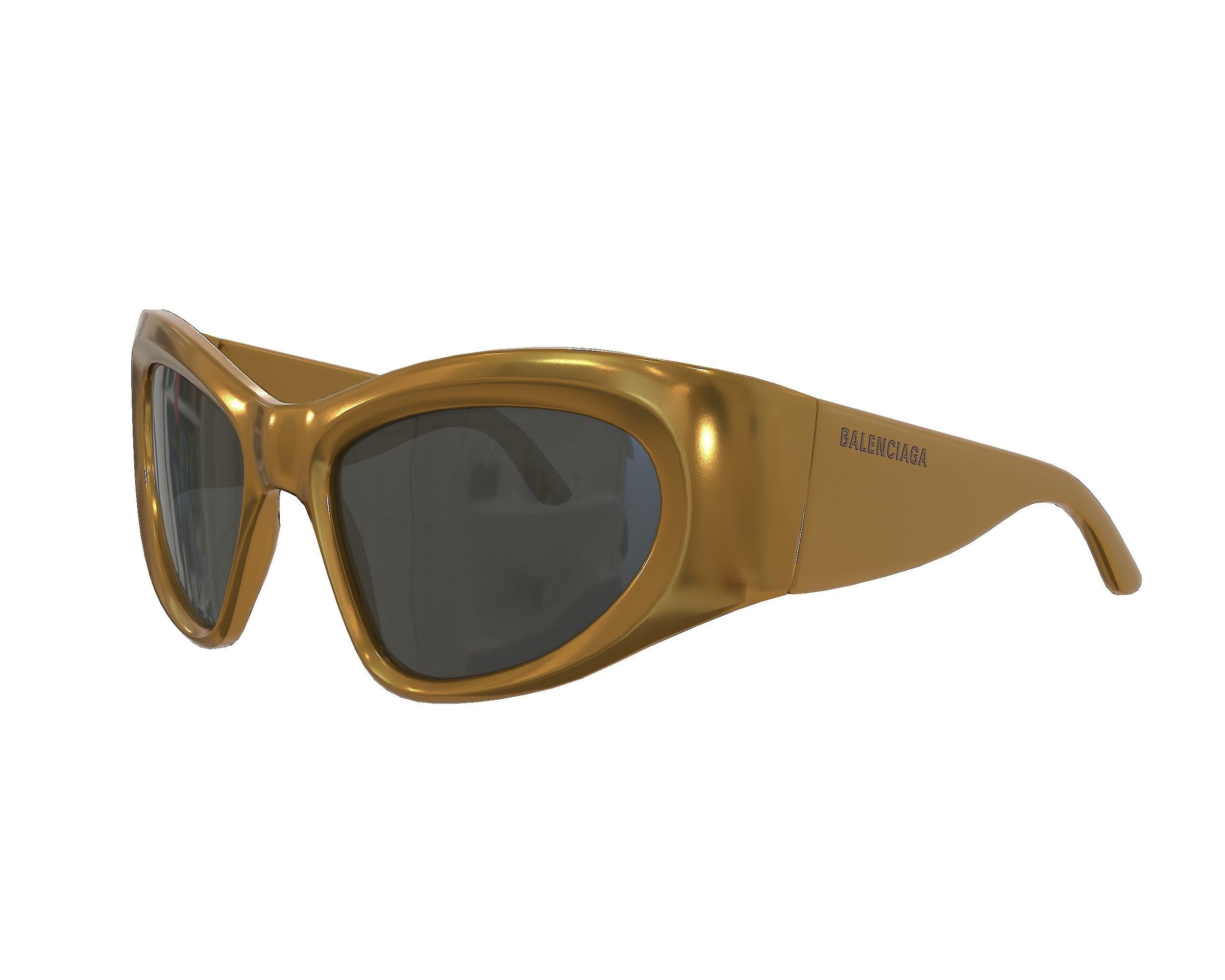 Balenciaga Wrap D-frame Sunglasses Low-poly 3D model_12