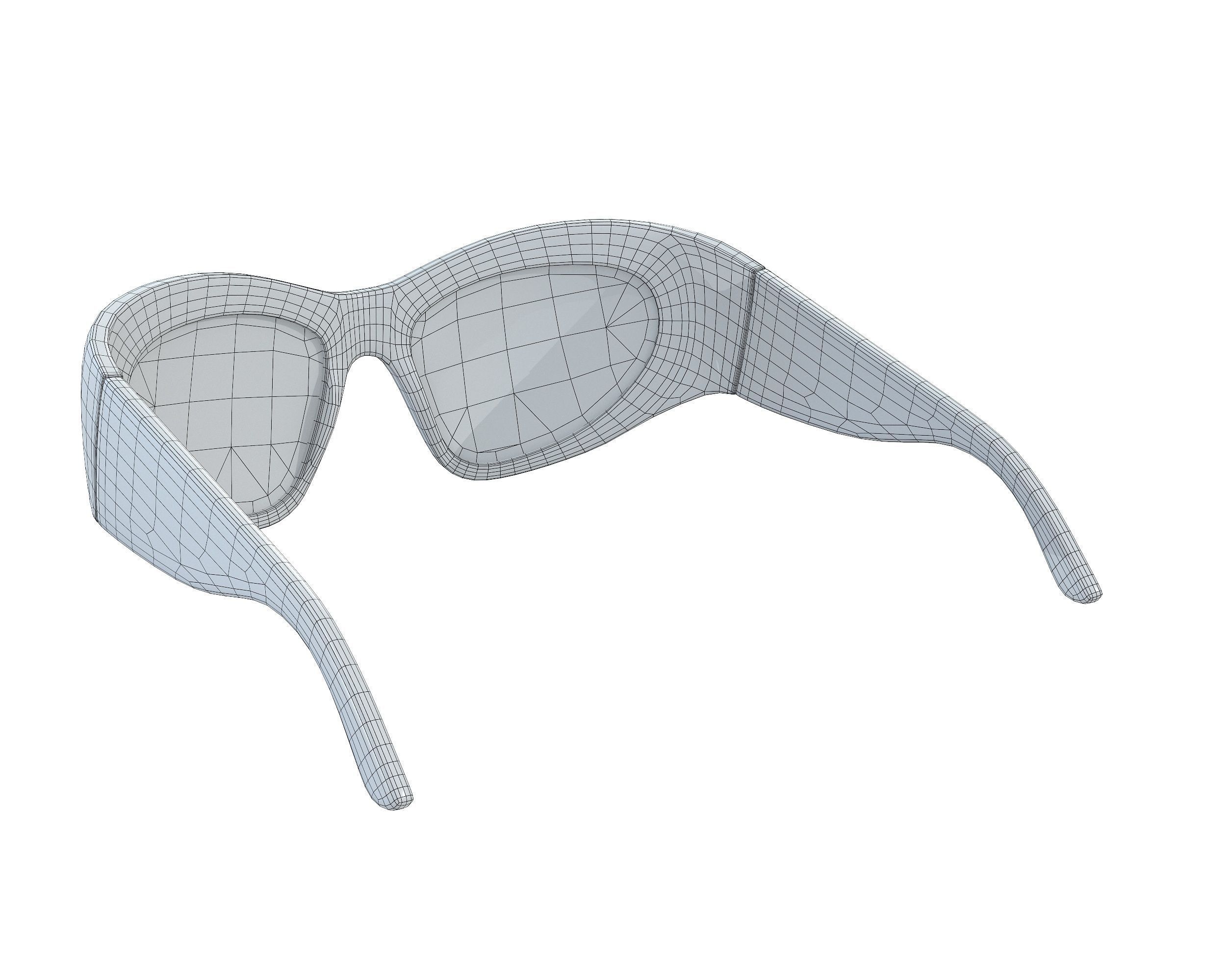 Balenciaga Wrap D-frame Sunglasses Low-poly 3D model_16