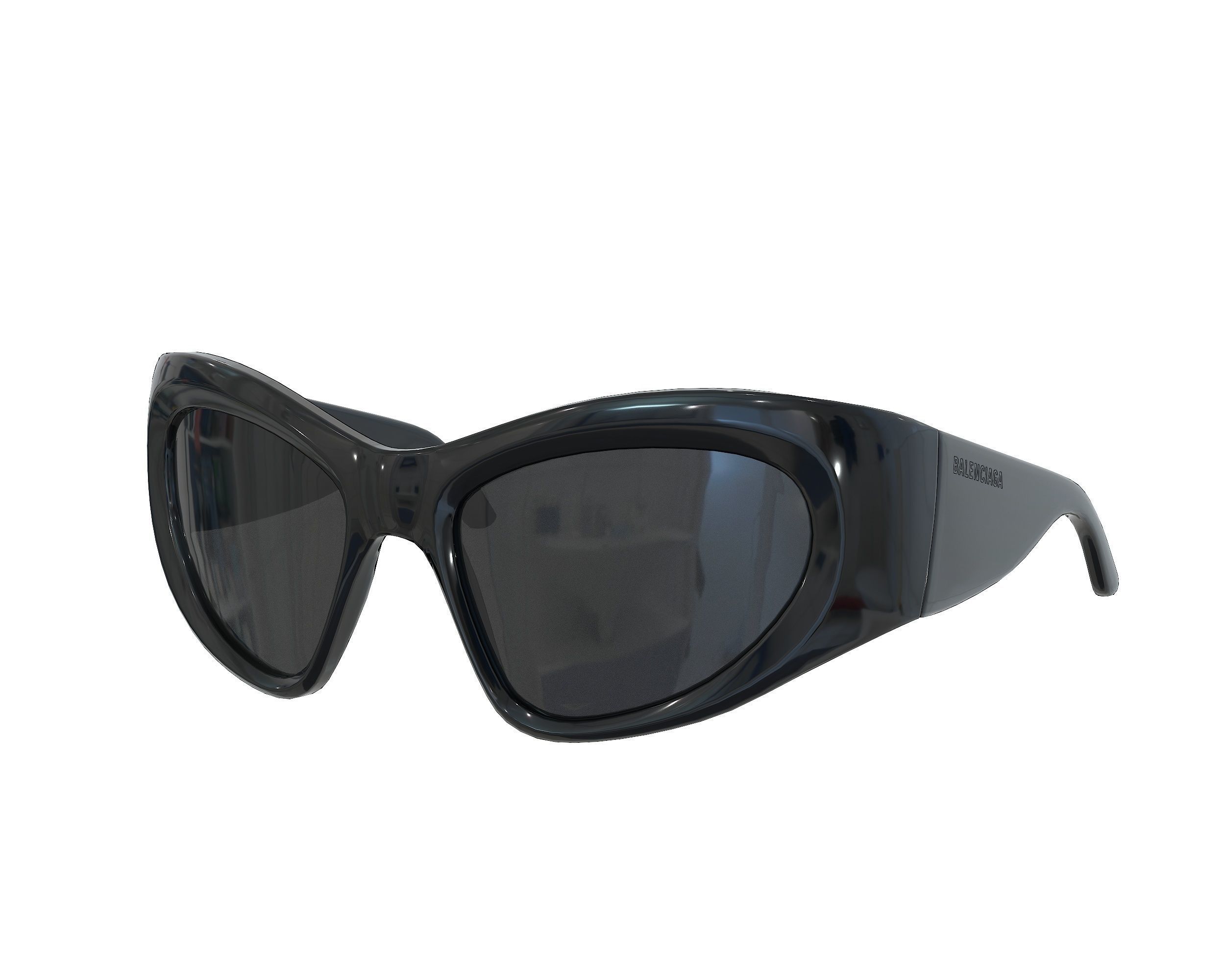 Balenciaga Wrap D-frame Sunglasses Low-poly 3D model_2