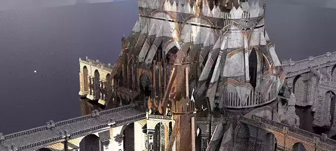 Baroque Palace marble structure palace  3D model