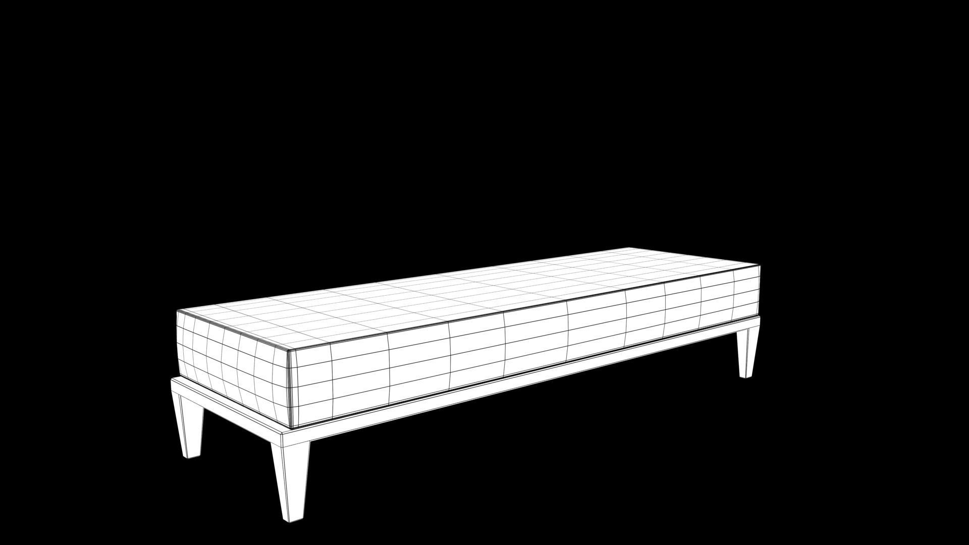 chair coffee table Low-poly 3D model_7