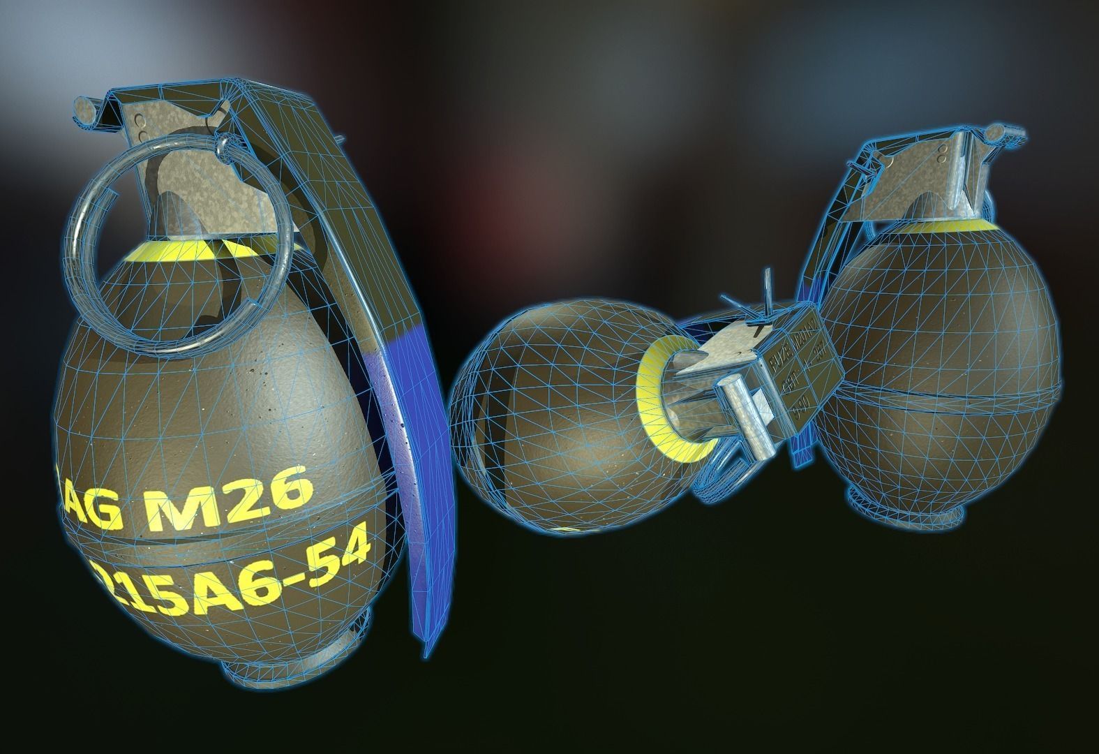 M-26 Frag Grenade Low-poly 3D model_2