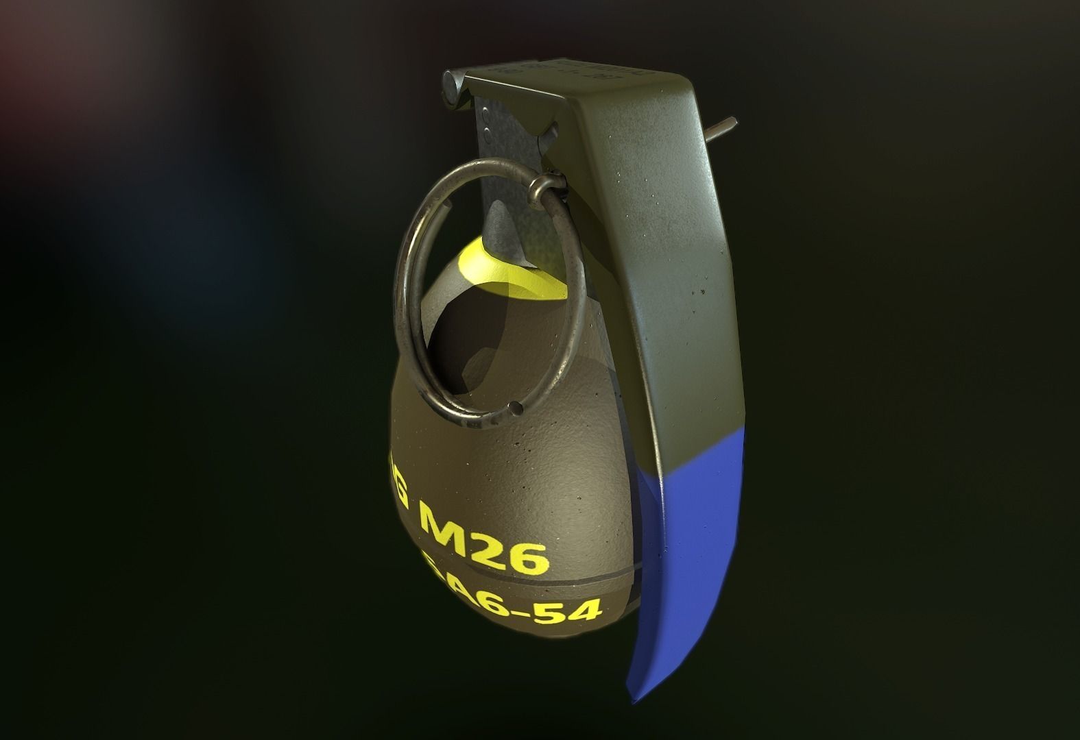 M-26 Frag Grenade Low-poly 3D model_4