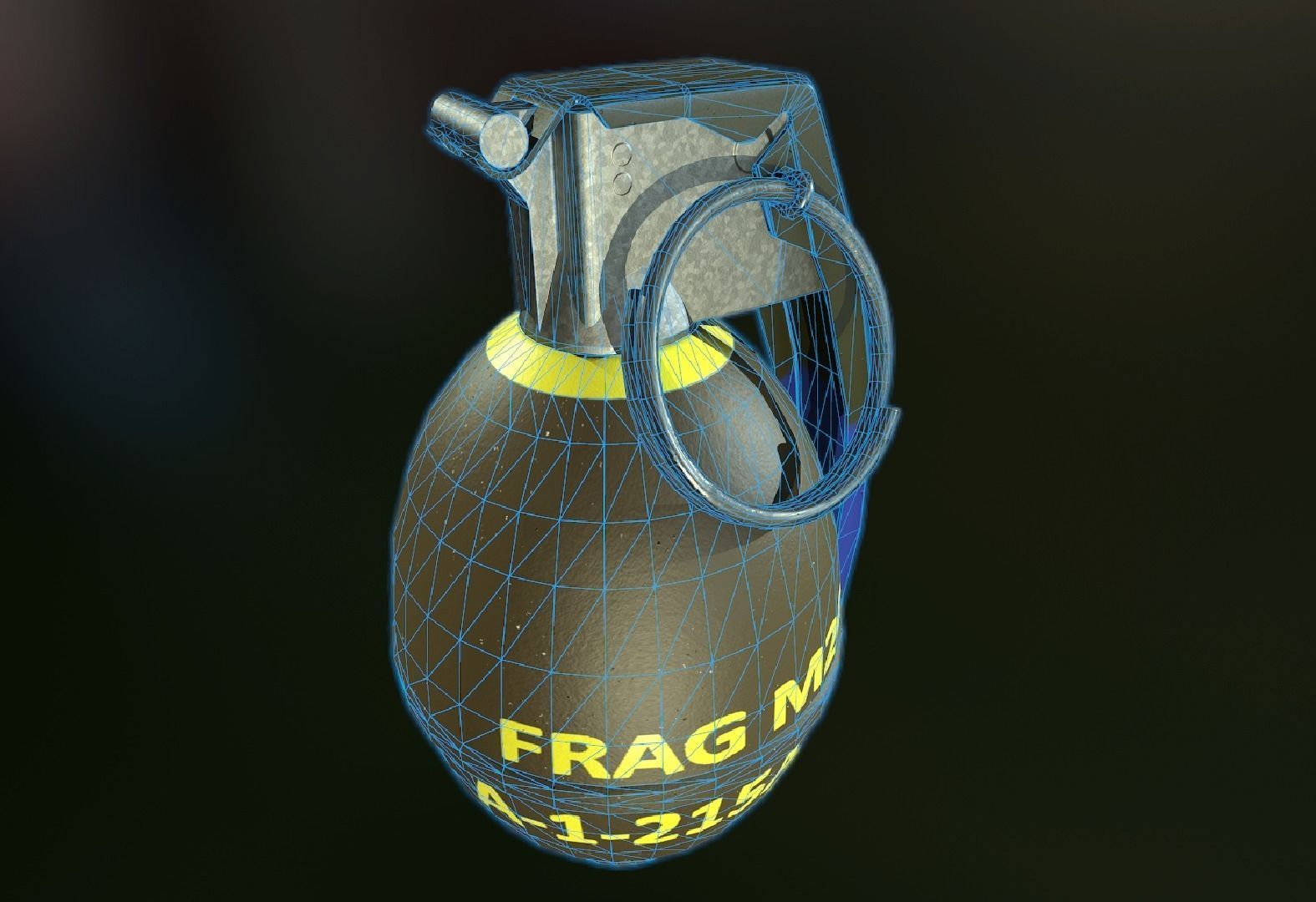 M-26 Frag Grenade Low-poly 3D model_7