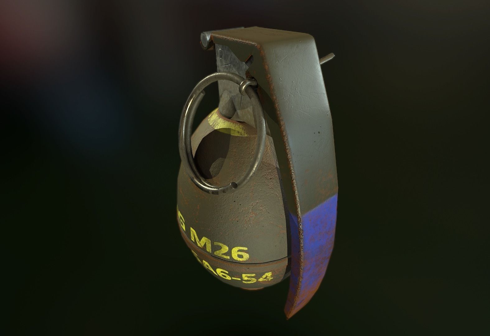 M-26 Frag Grenade Low-poly 3D model_3