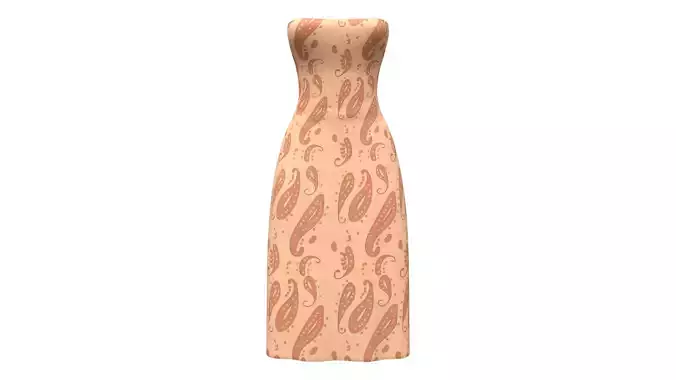 Below Knee Strapless Faux Panel Dress