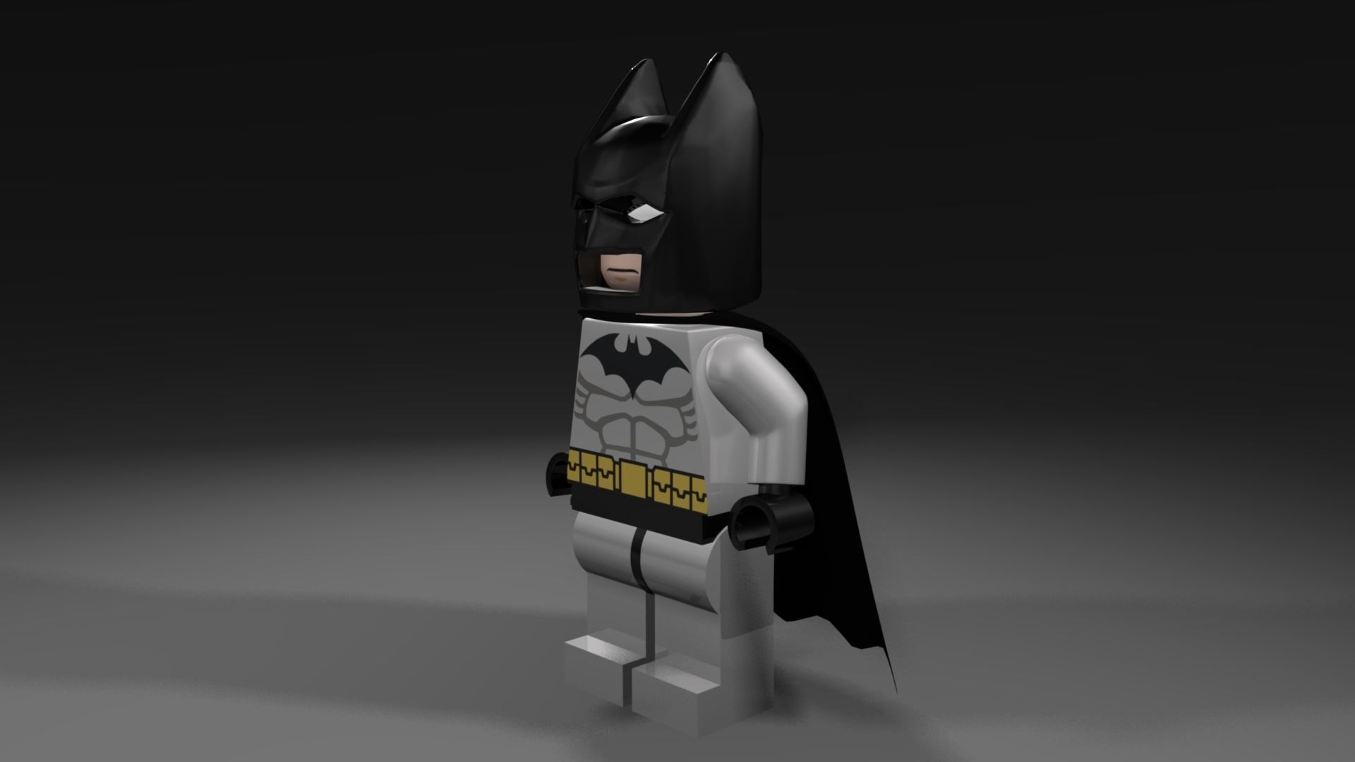 LEGO Batman Black and Grey suit 3D model_4