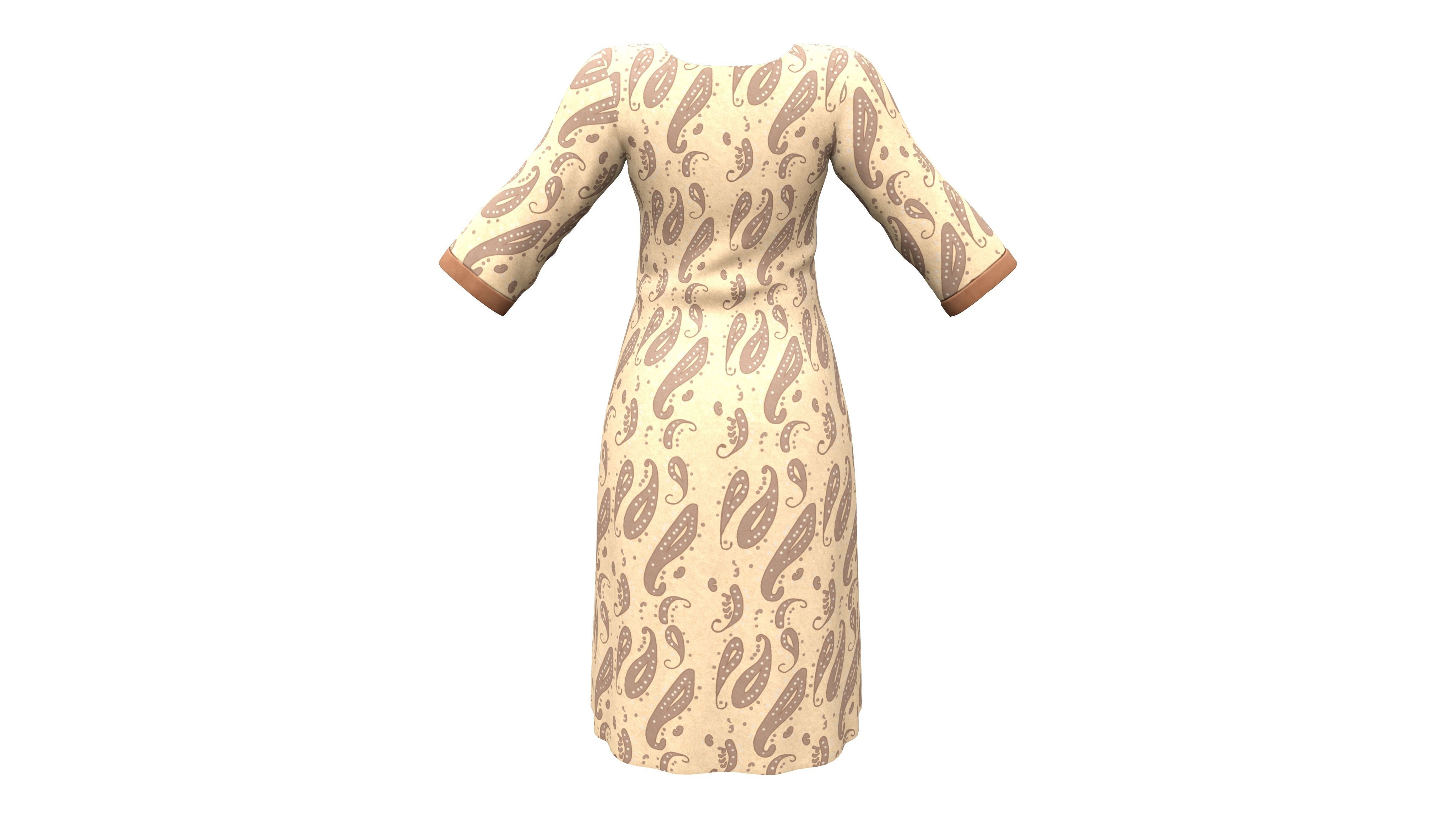 Slightly Flared Raglan Sleeves Lace Insert At Decolette Overcoat Low-poly 3D model_4