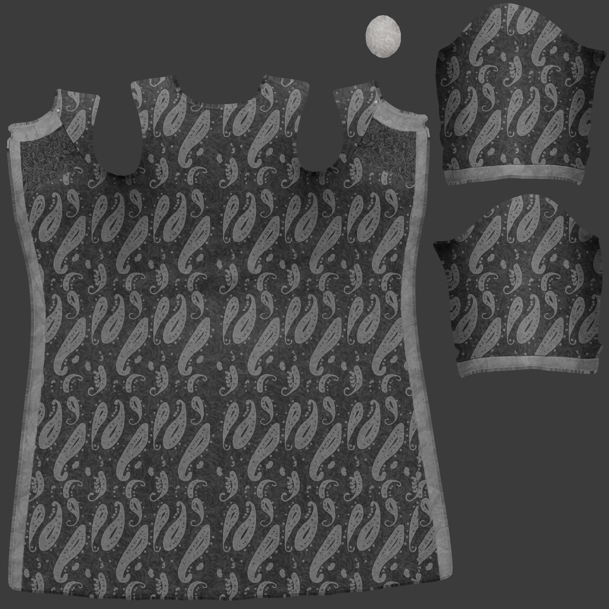 Slightly Flared Raglan Sleeves Lace Insert At Decolette Overcoat Low-poly 3D model_11