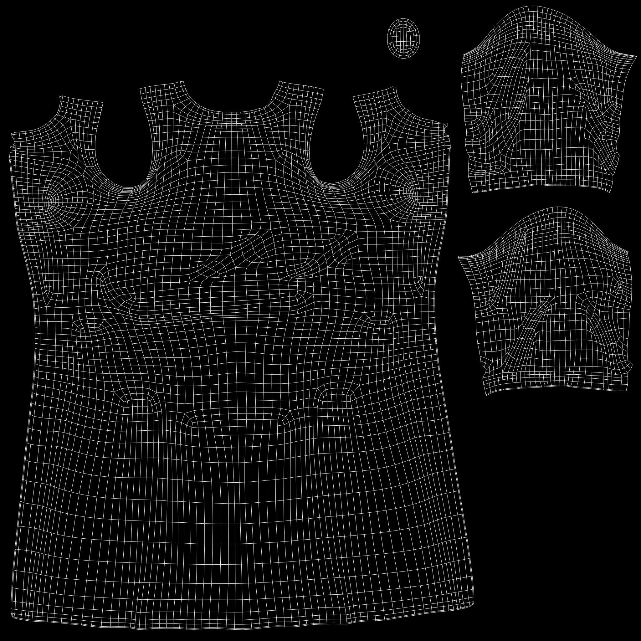 Slightly Flared Raglan Sleeves Lace Insert At Decolette Overcoat Low-poly 3D model_13