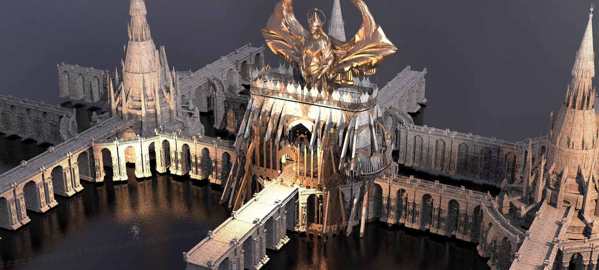 Huge palace marble structure palace  3D model_0