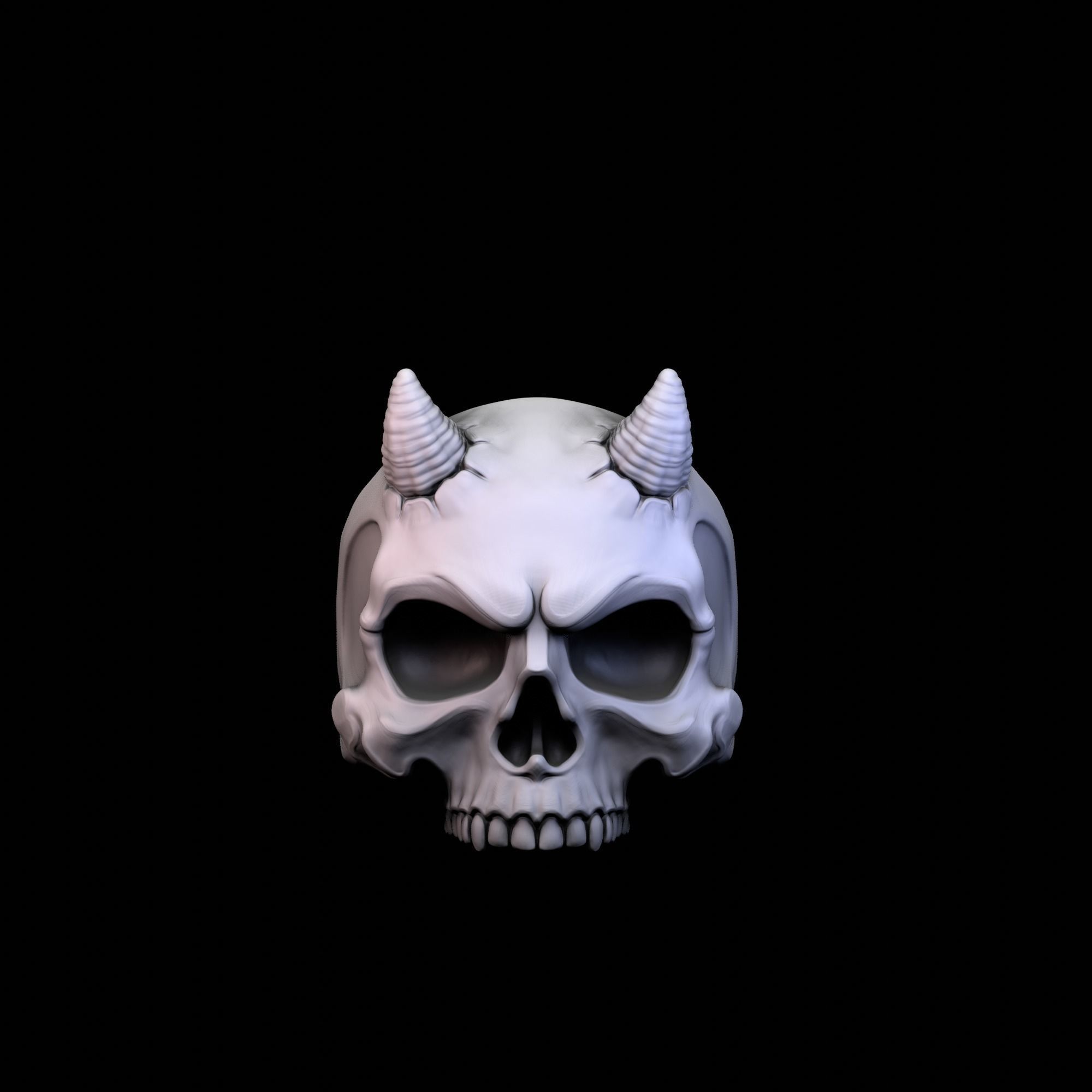 Devil Skull Ring 3D print model_2