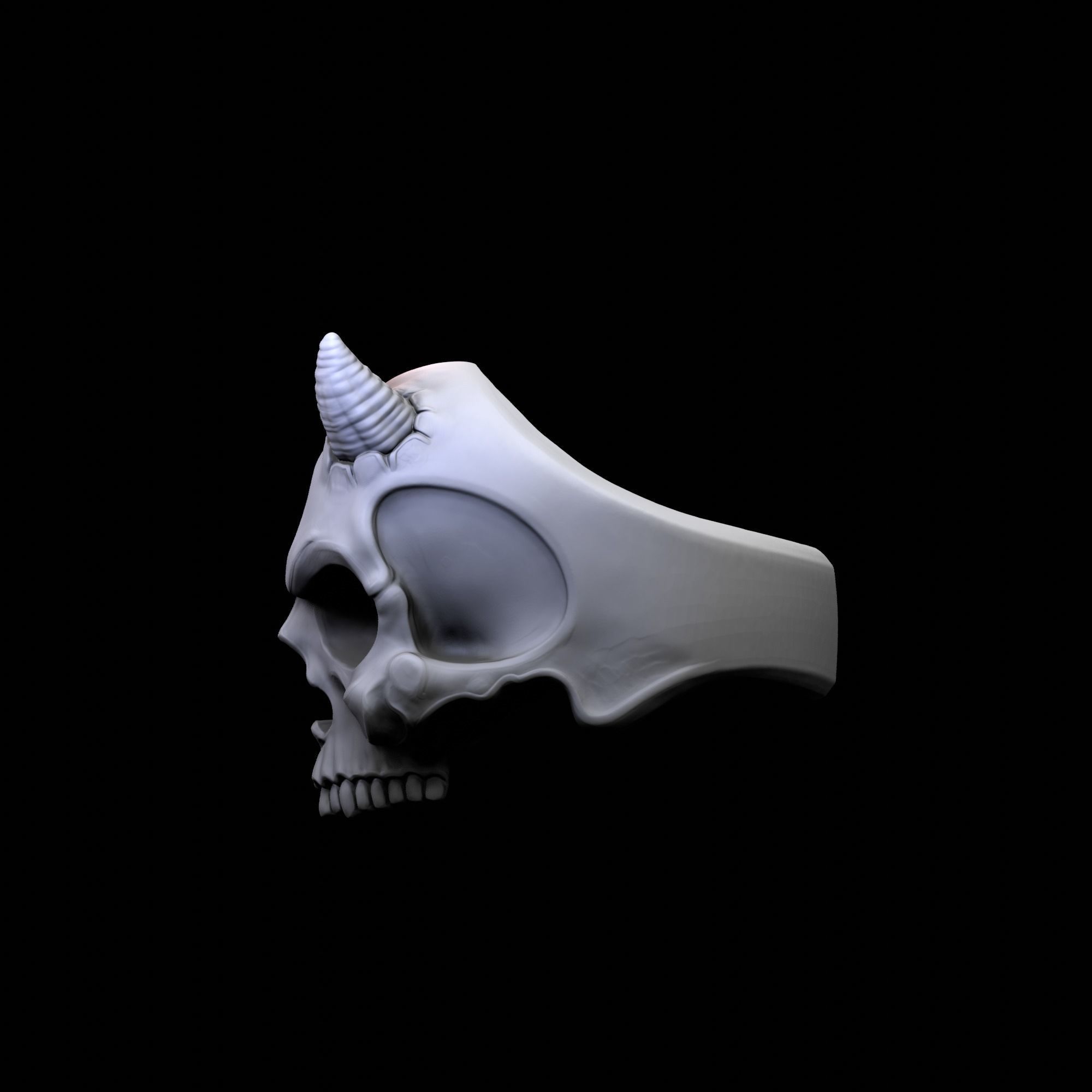 Devil Skull Ring 3D print model_3