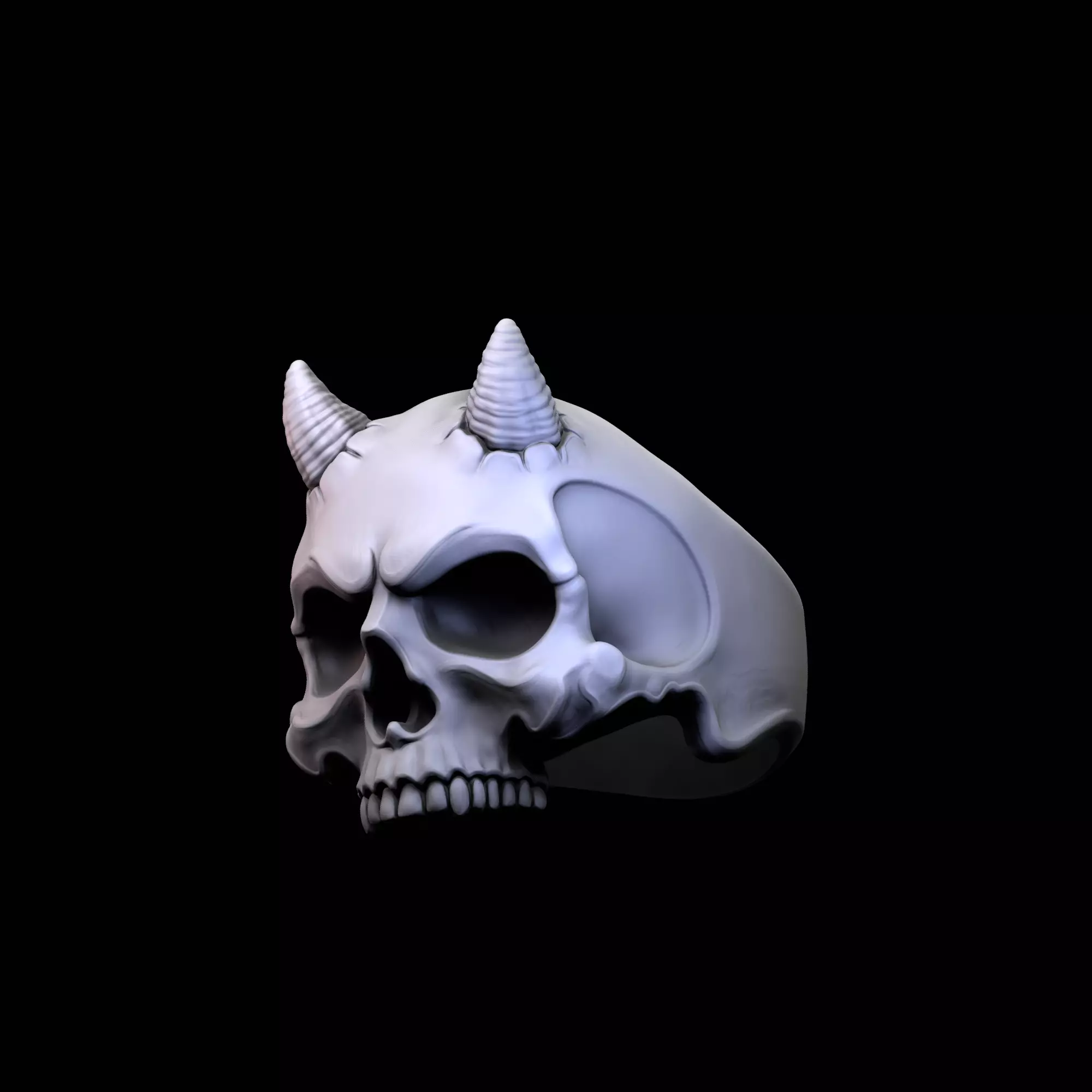 Devil Skull Ring 3D print model_0