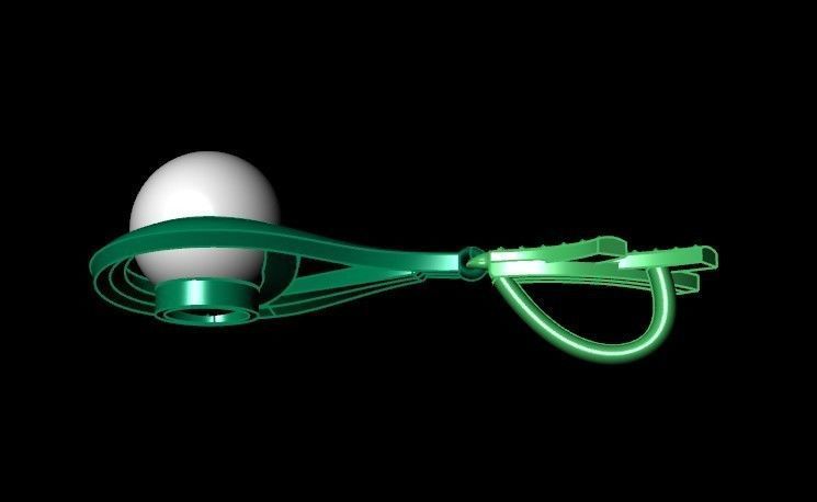 pearls pendant with diamond 3D print model_35