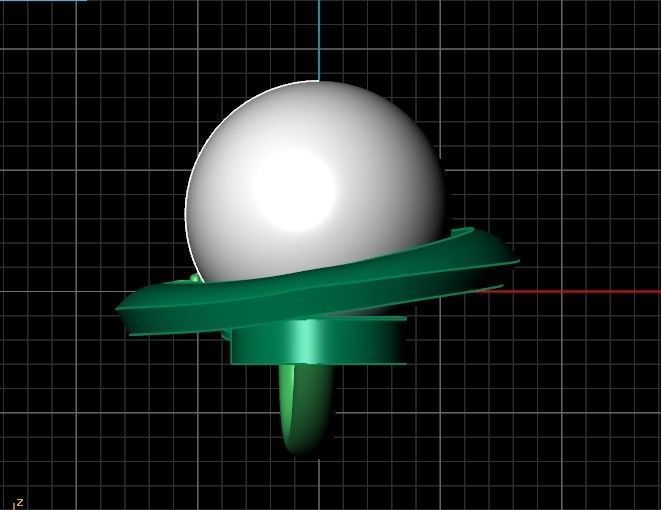 pearls pendant with diamond 3D print model_32