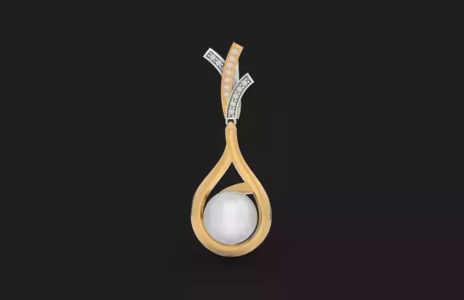 pearls pendant with diamond 3D print model pearls pendant with diamond 3D print model