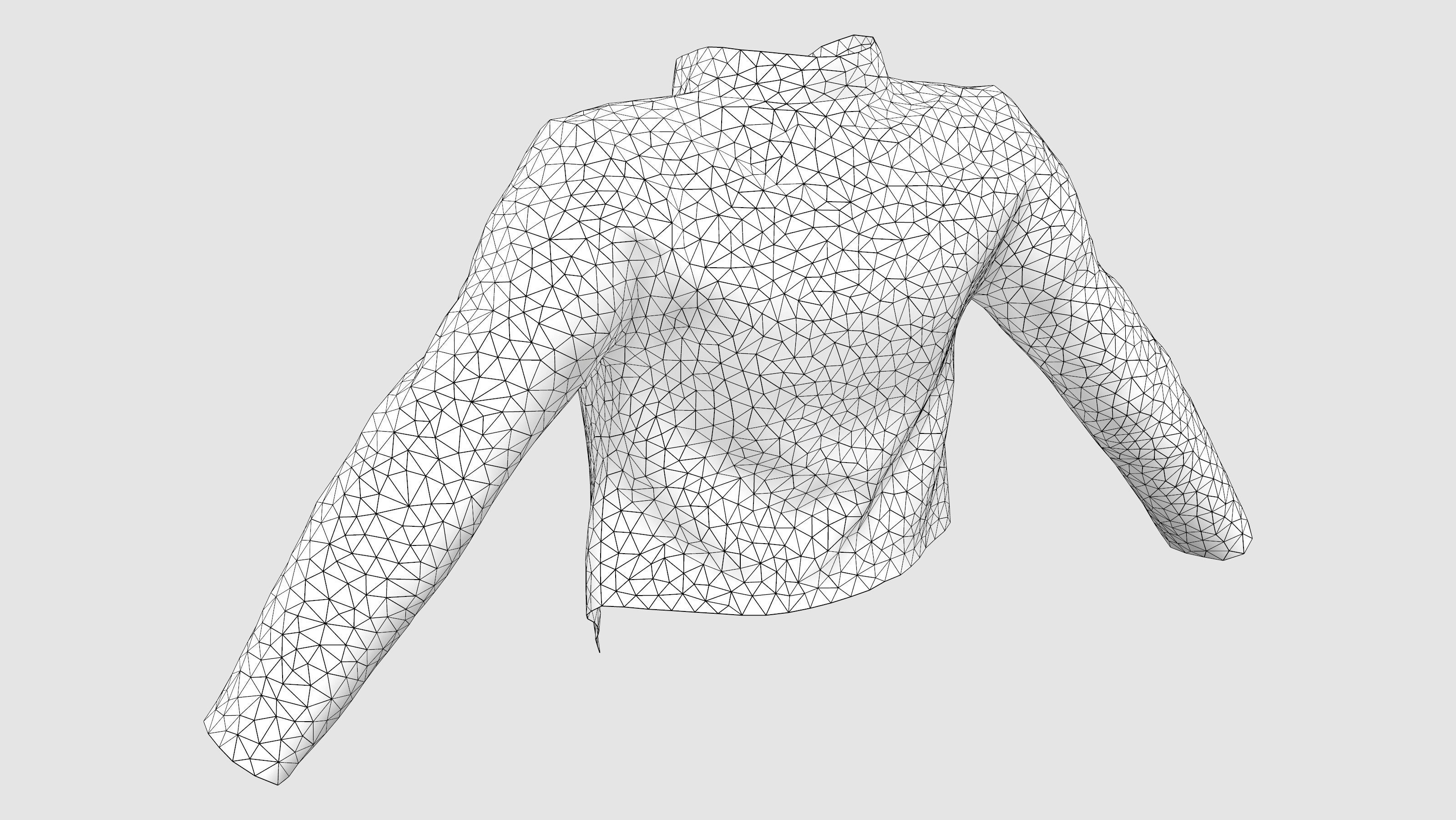 Ladies Tuxedo Jacket Low-poly 3D model_7