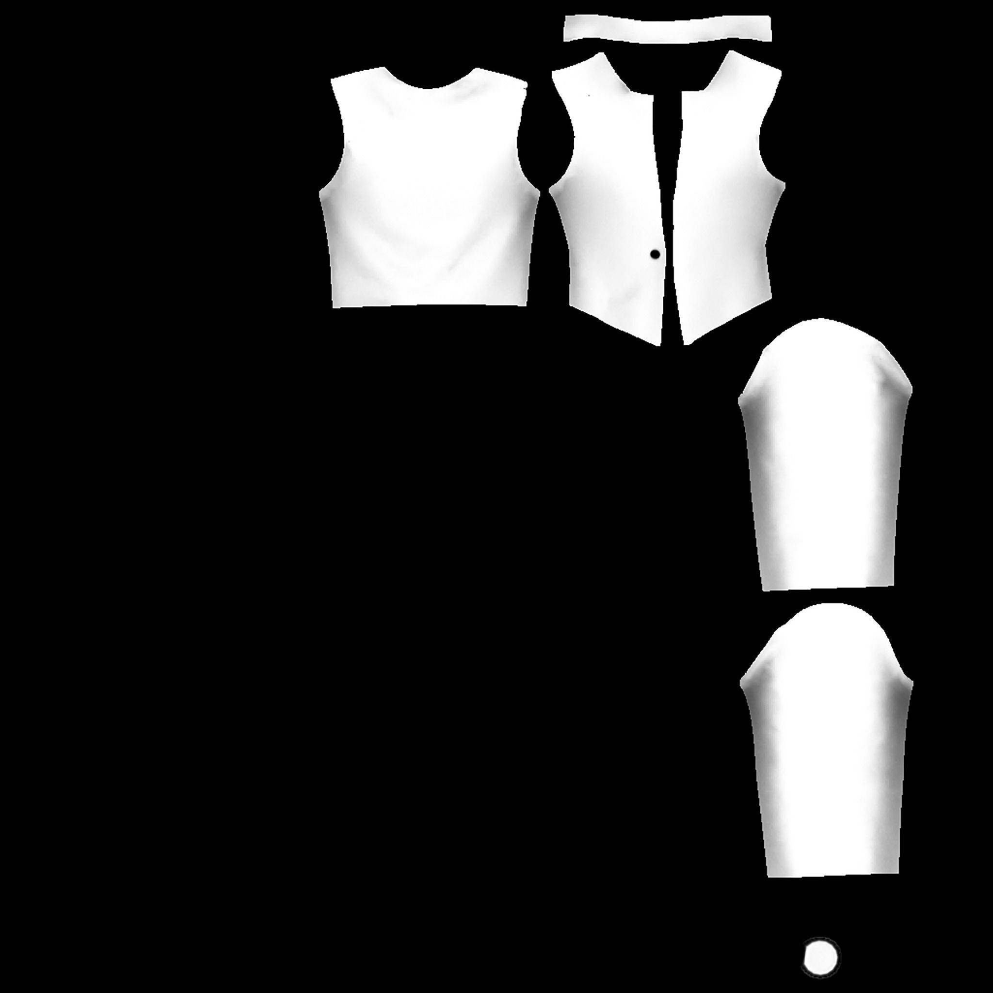 Ladies Tuxedo Jacket Low-poly 3D model_13