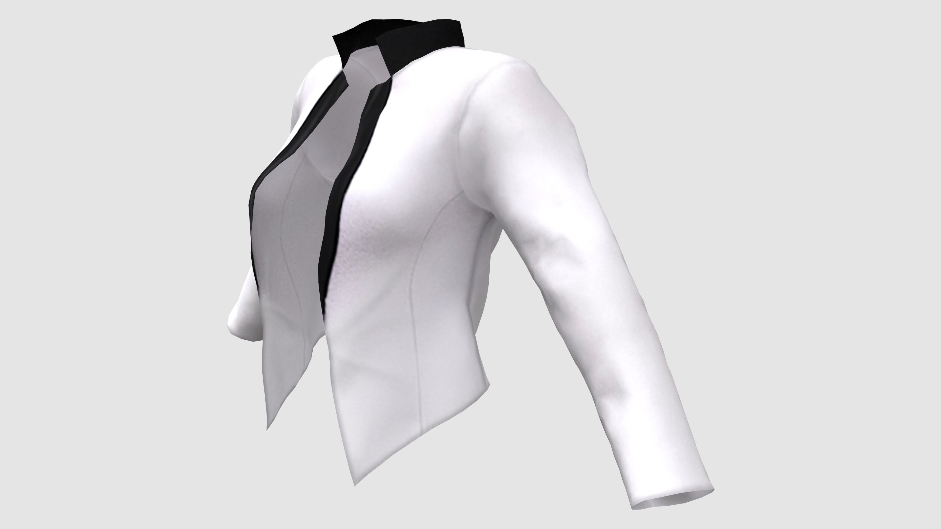 Ladies Tuxedo Jacket Low-poly 3D model_2