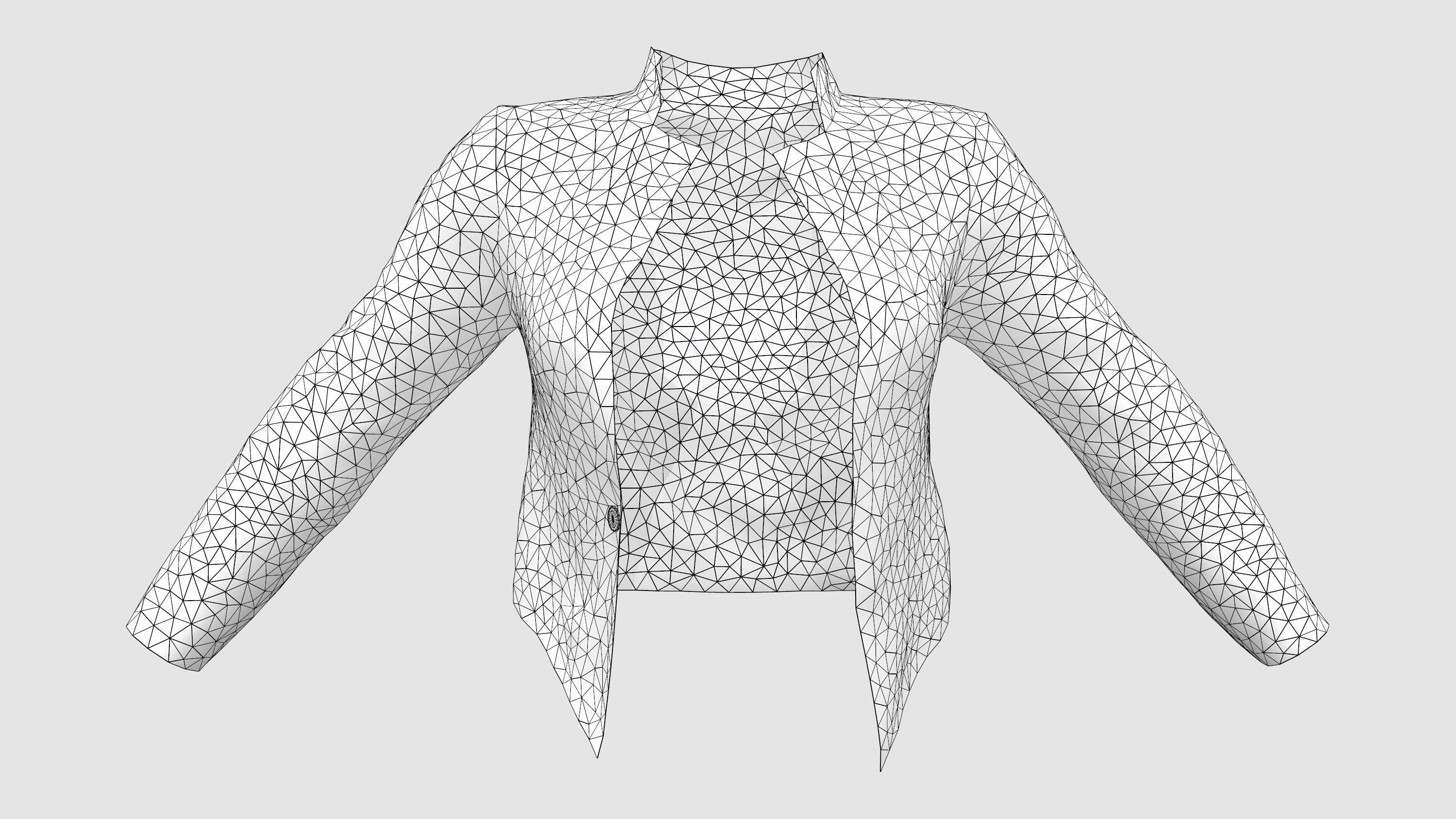 Ladies Tuxedo Jacket Low-poly 3D model_6