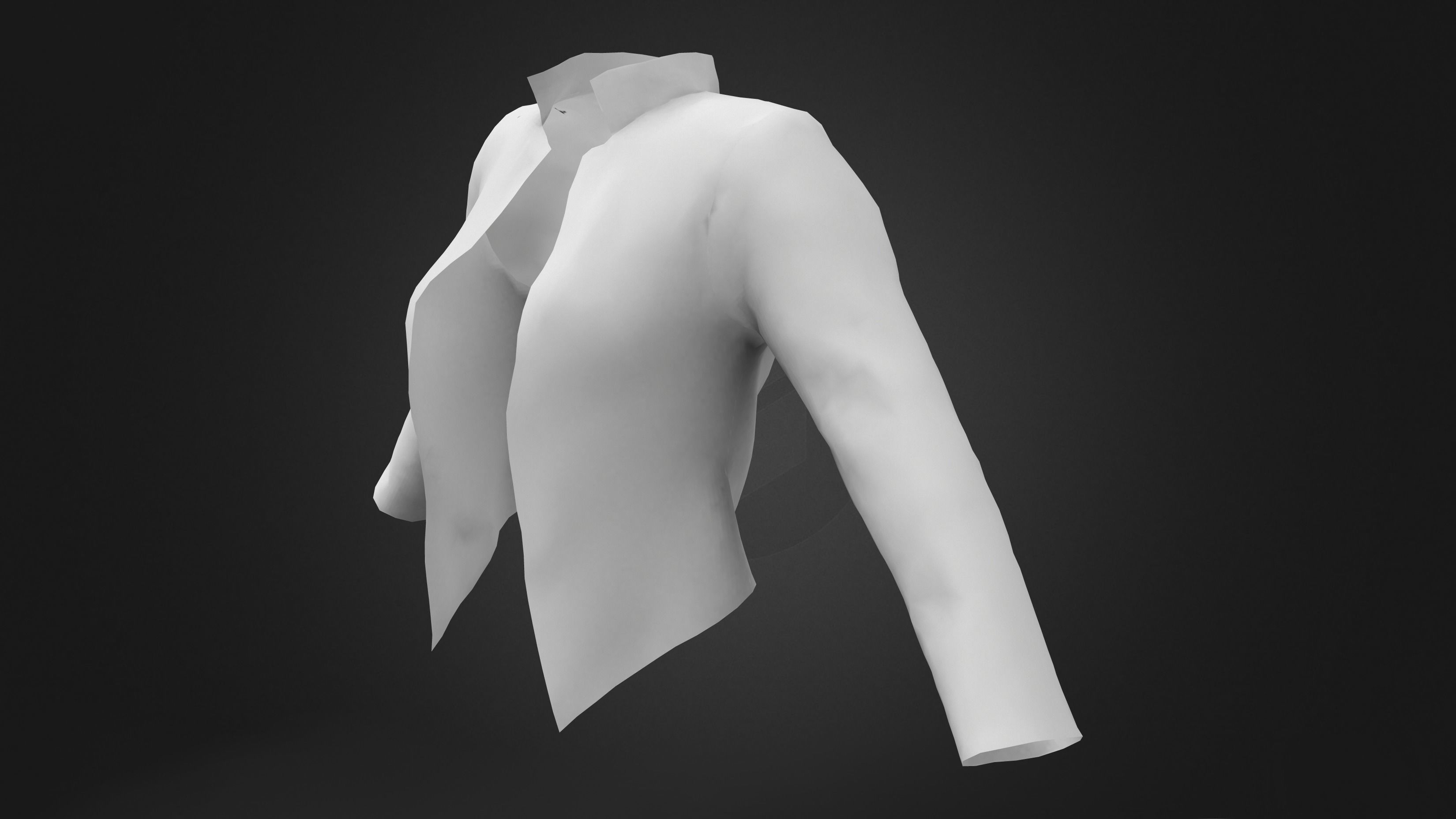 Ladies Tuxedo Jacket Low-poly 3D model_8