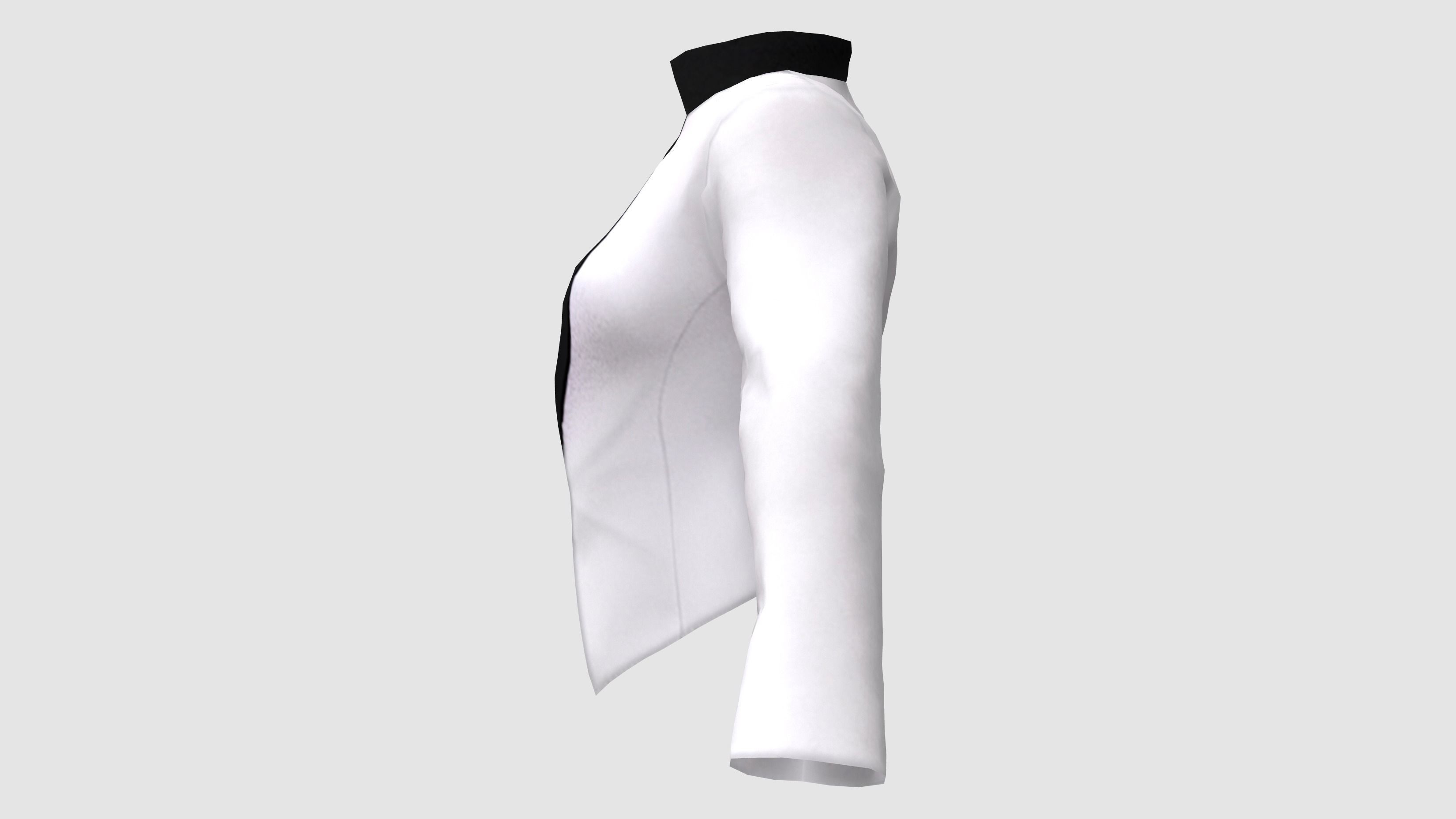 Ladies Tuxedo Jacket Low-poly 3D model_3