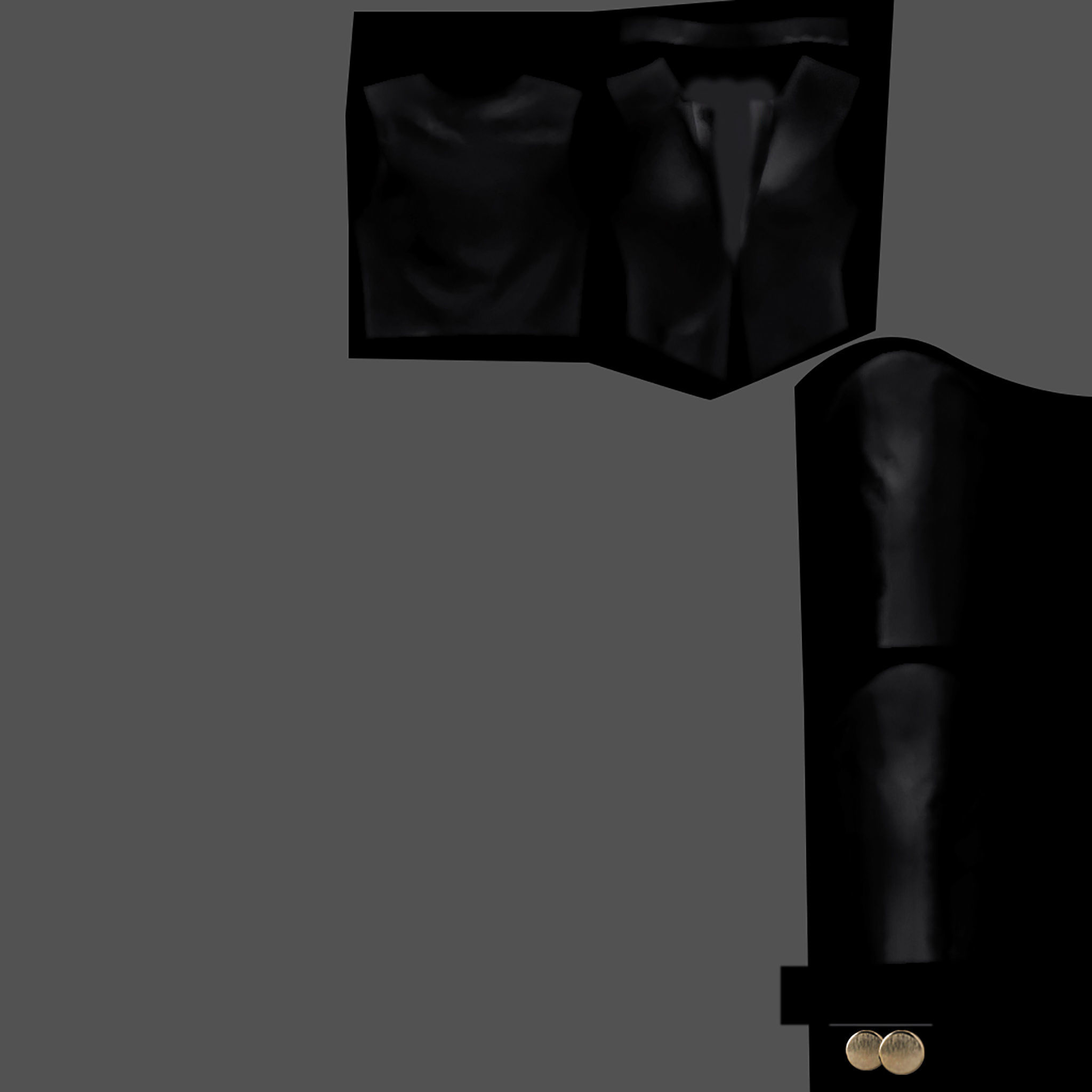 Ladies Tuxedo Jacket Low-poly 3D model_9