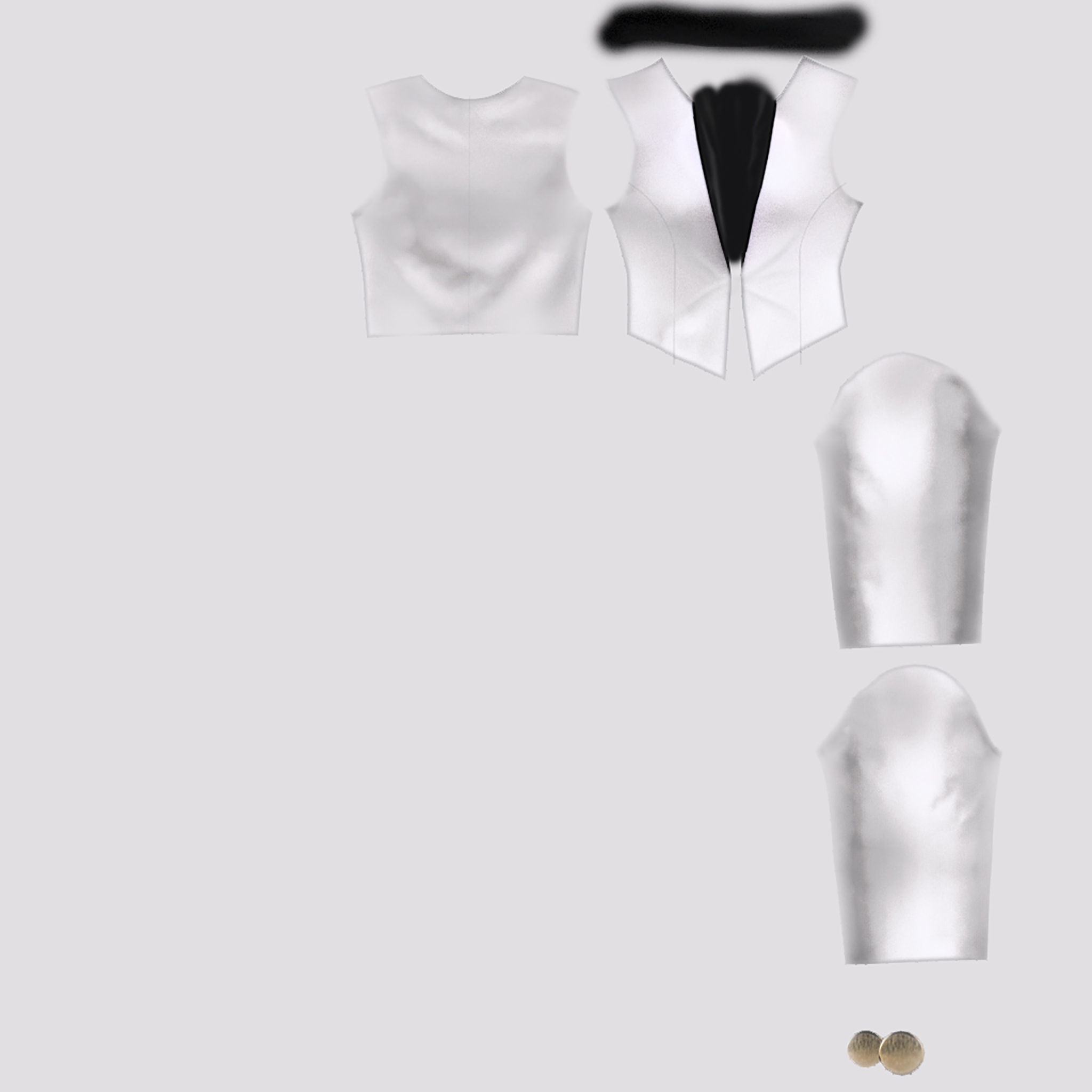 Ladies Tuxedo Jacket Low-poly 3D model_10