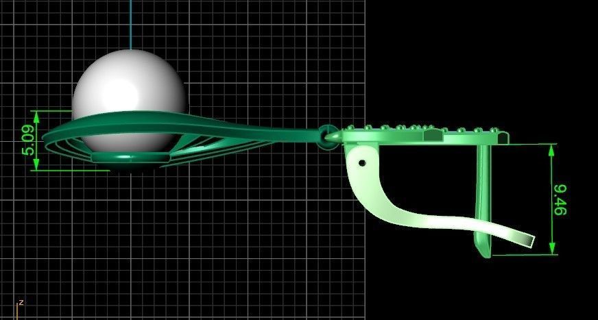 elegant earrings with pearls and stones 3D print model_37