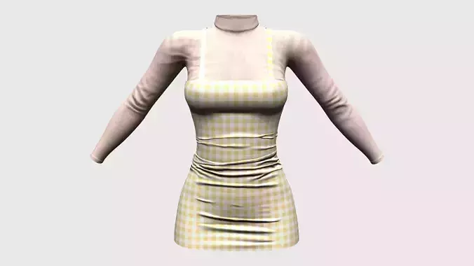 Mini Skirt Dress With Shoulder Straps