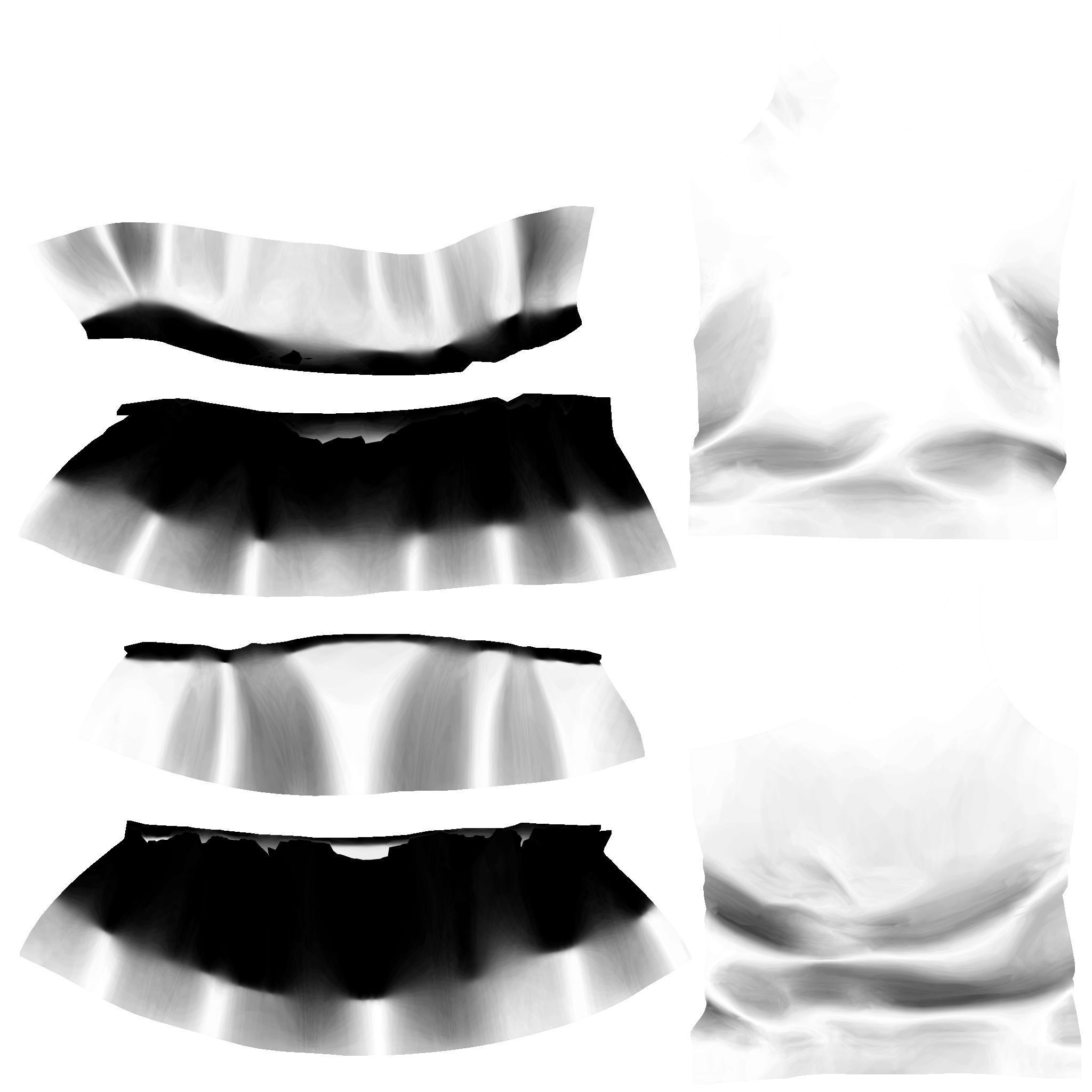 Torn Edge Layered Mini Skirt Outfit Low-poly 3D model_12