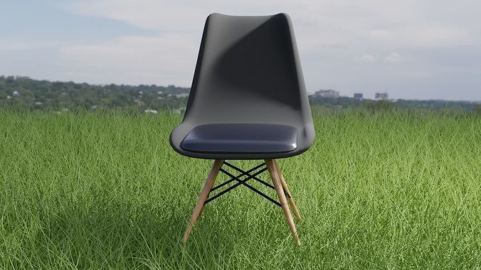 stylish home and garden chair Low-poly 3D model