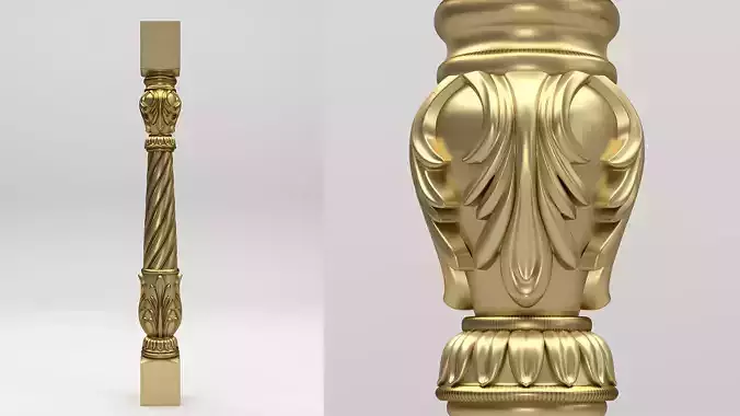 Carved Baluster 3D model