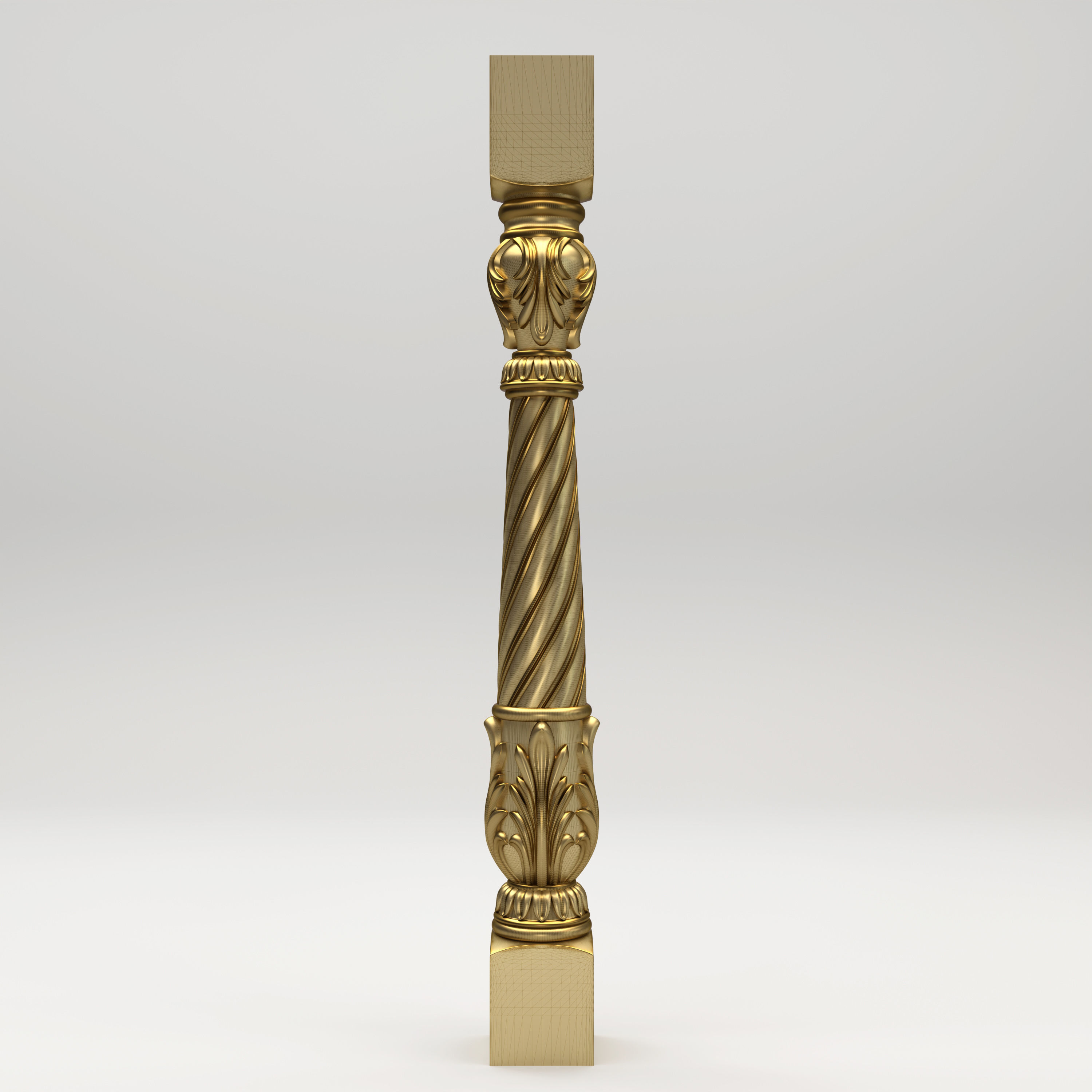 Carved Baluster 3D model_2