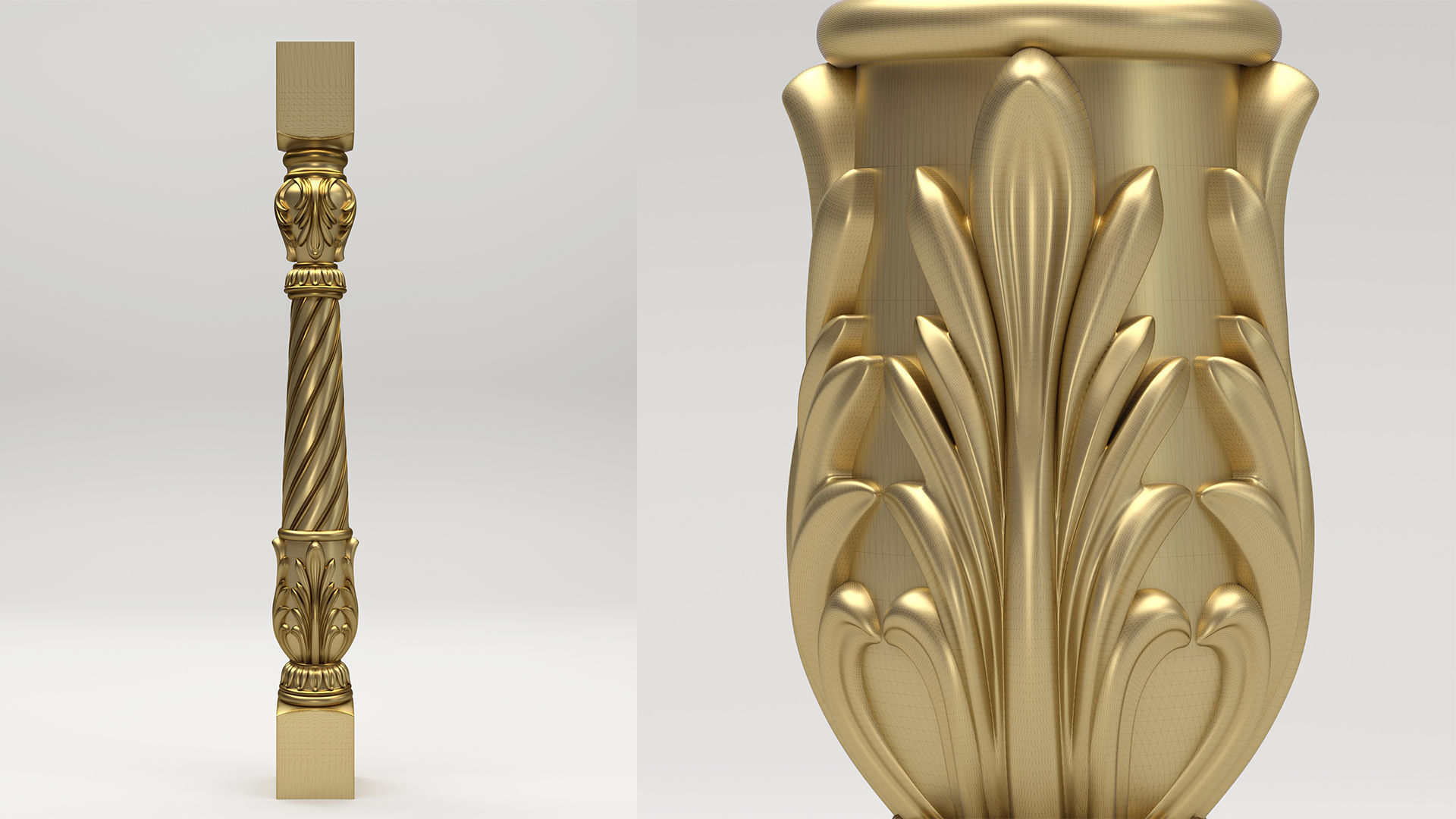 Carved Baluster 3D model_1