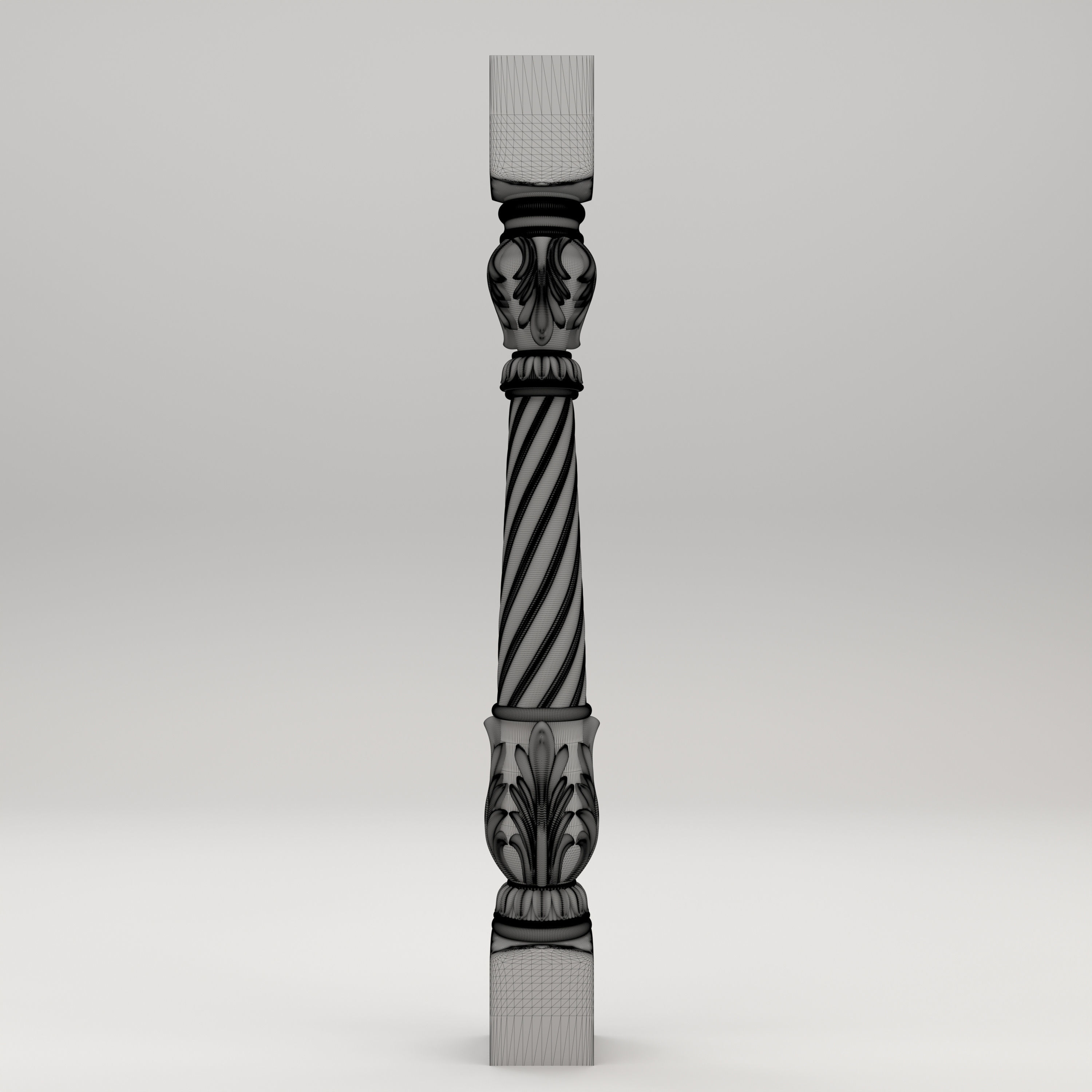 Carved Baluster 3D model_5