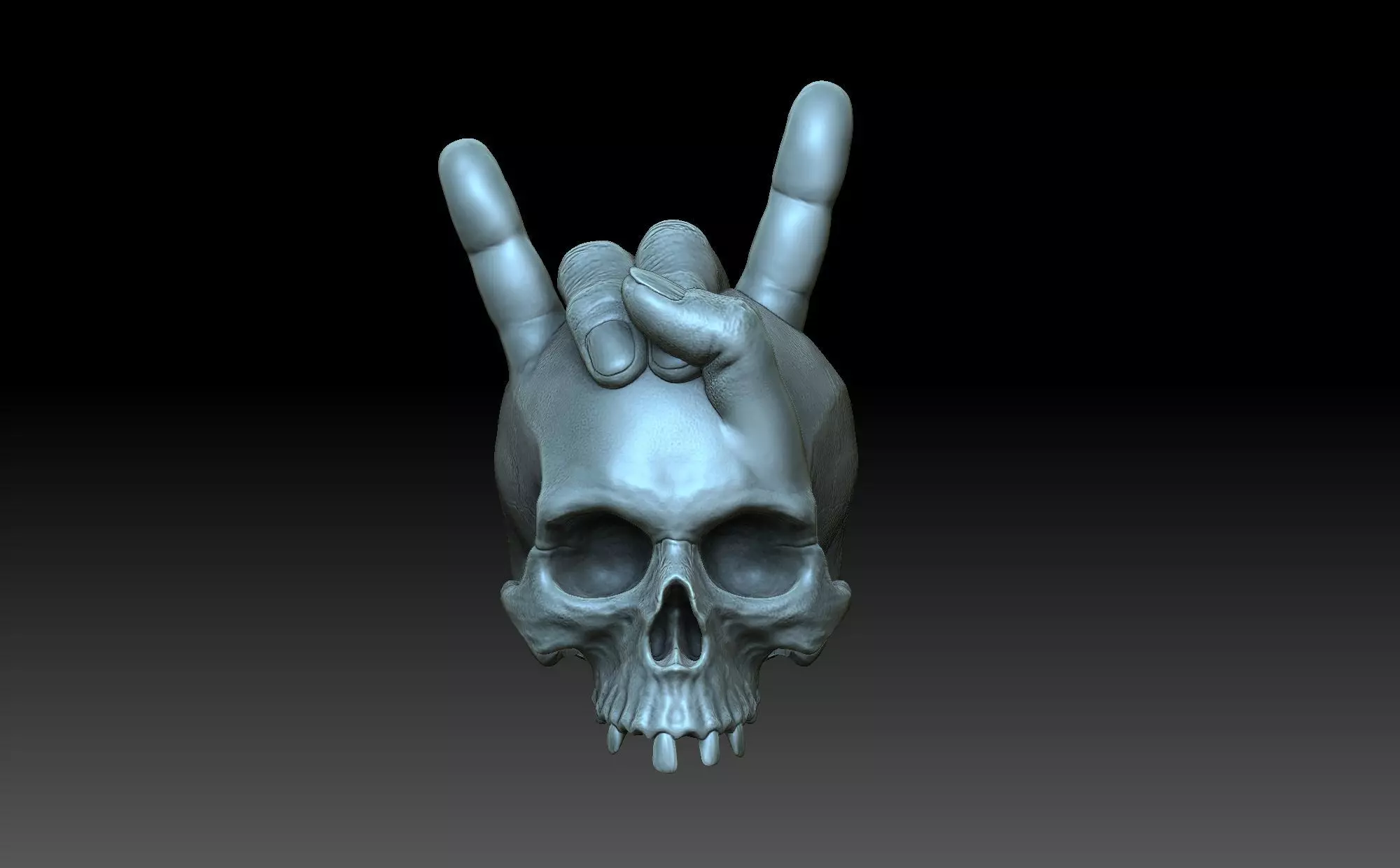A skull with horns 3D print model